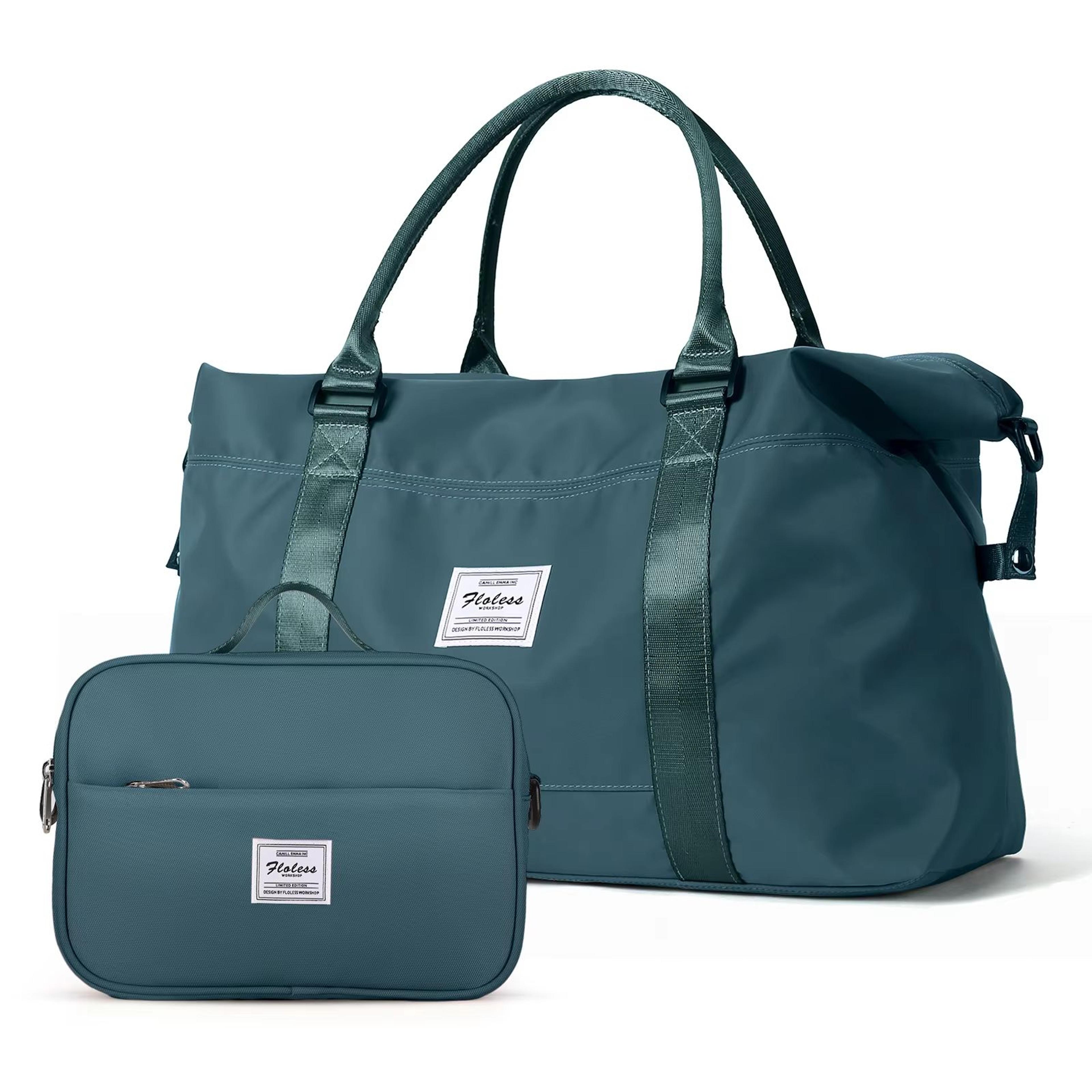 women's weekender travel tote bag with toiletry bag and wet pocket
