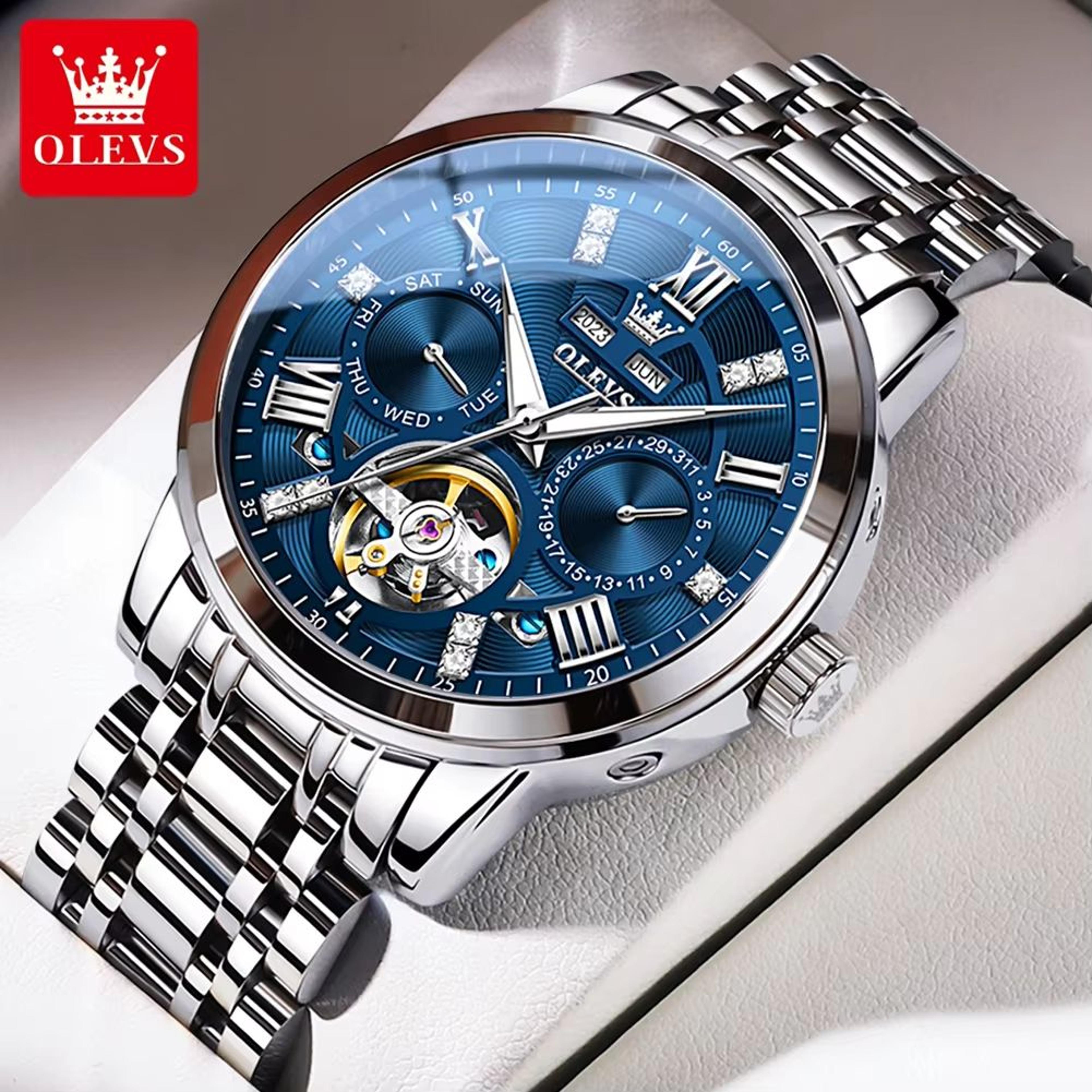 OLEVS Skeleton Flywheel Automatic Mechanical Watch For Men 7