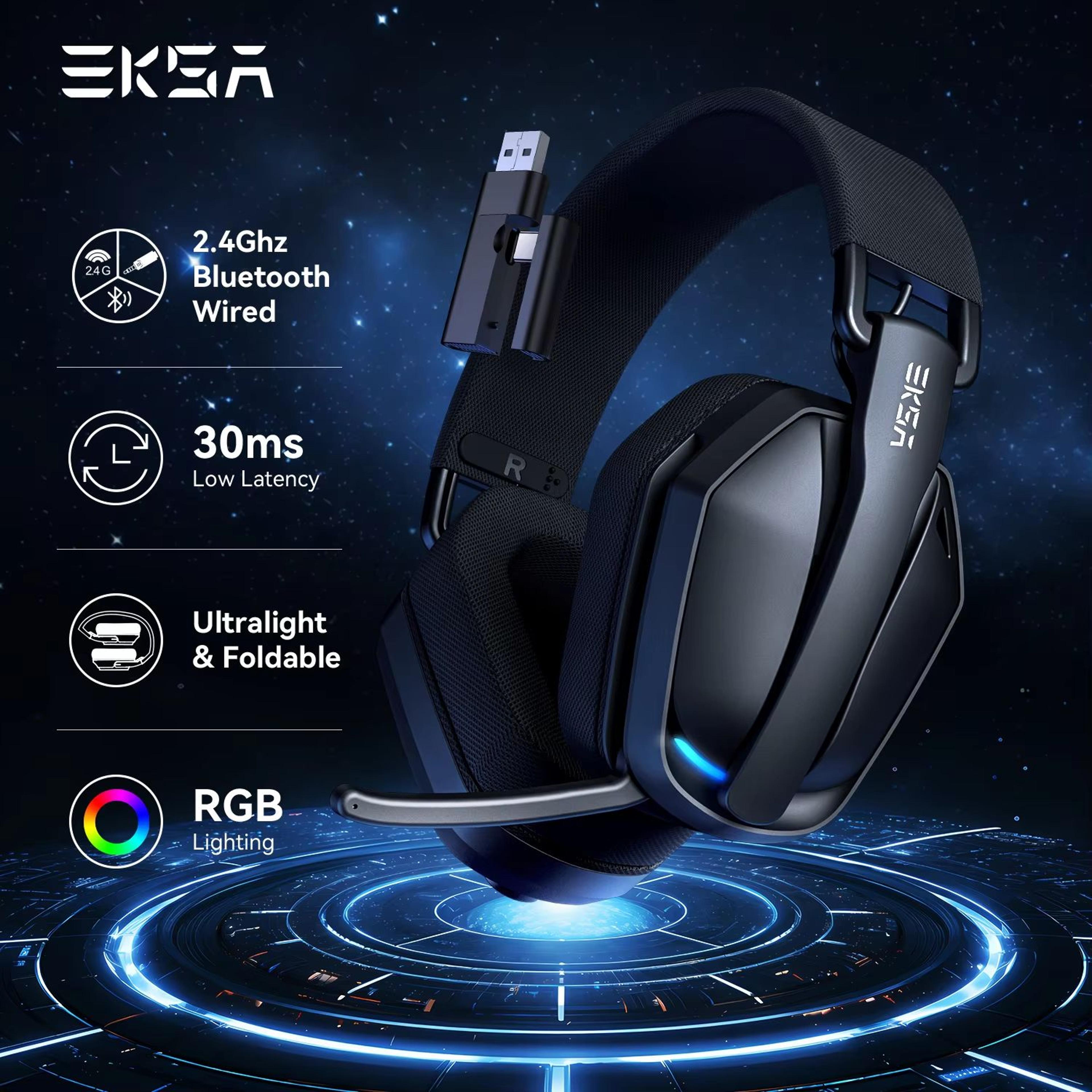 EKSA G19BT Ultra Lightweight Wireless Gaming Headset With 24GHz And Bluetooth 54 0