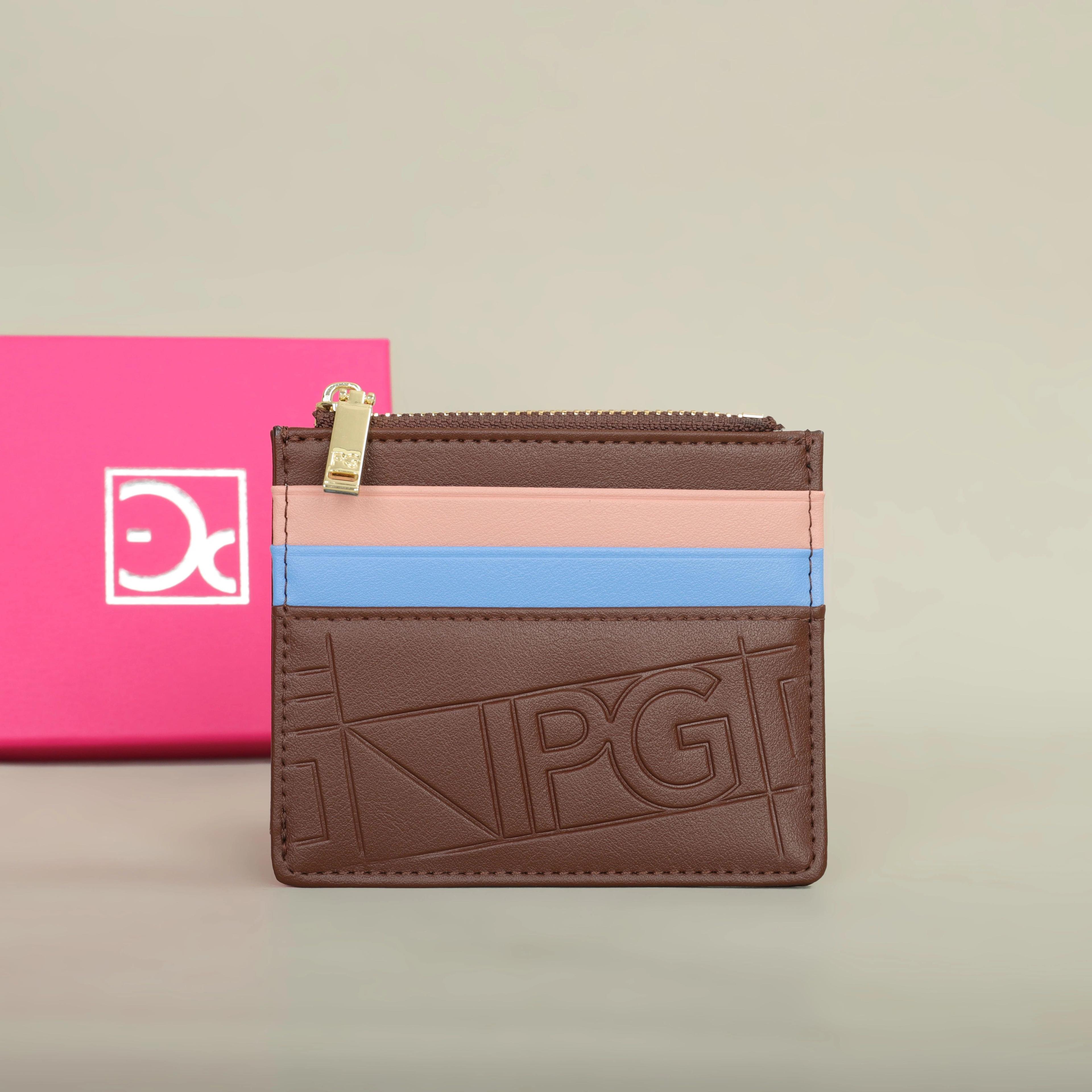 Retro Monogram Button Folding Womens Wallet Compact Card Holder 3