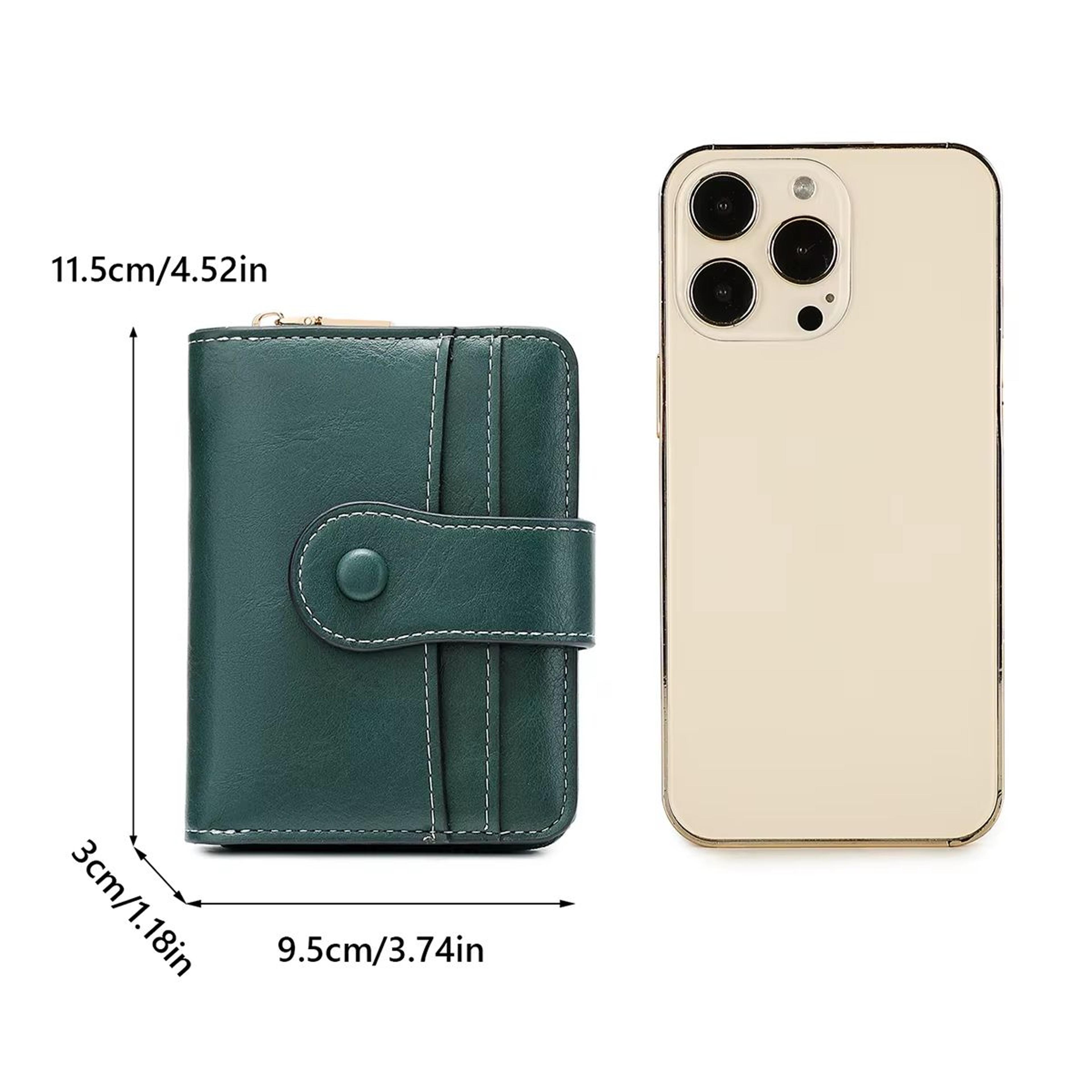 Retro RFID Blocking Womens Multi Card Wallet With Zipper Coin Pocket 5