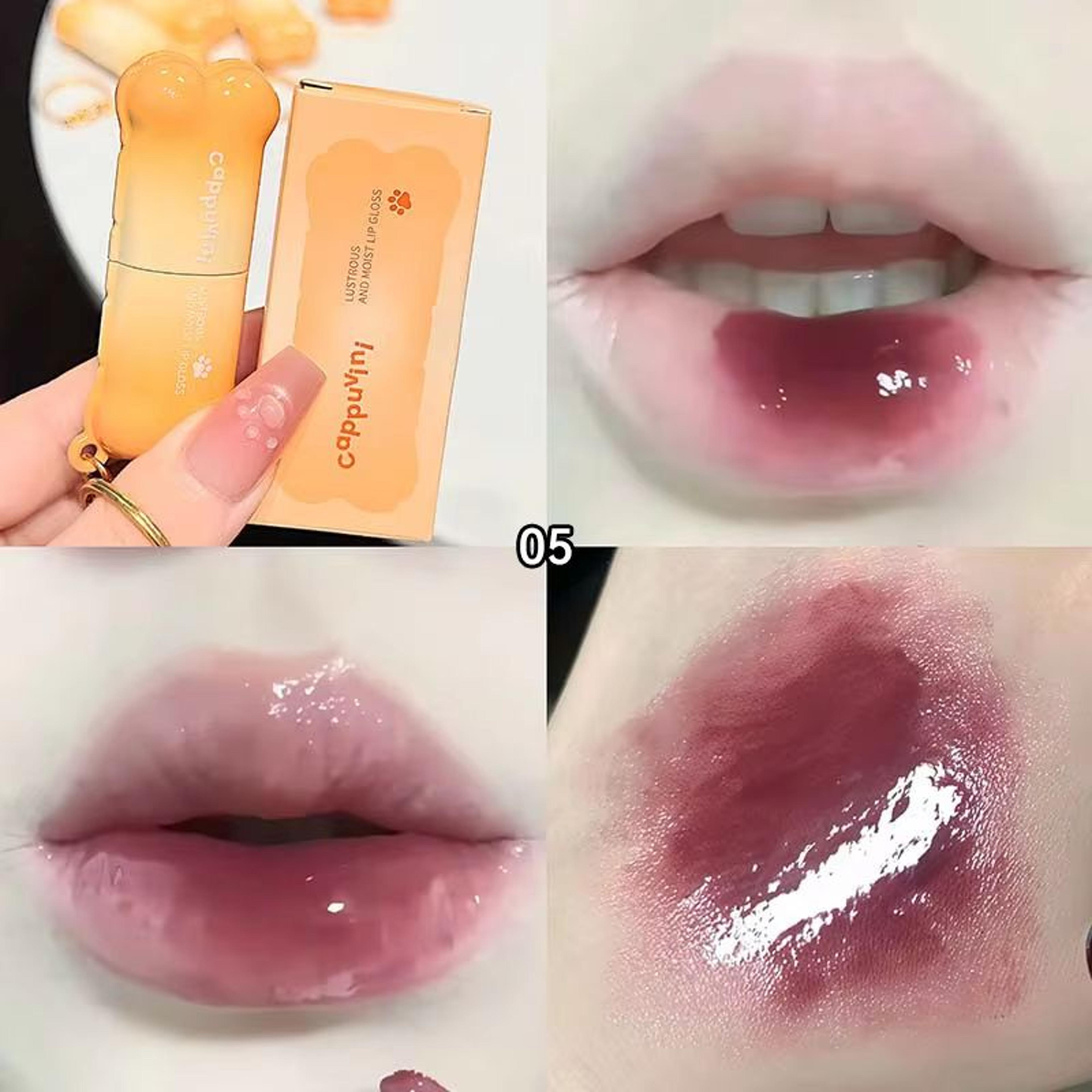PINKCOCO Bear Doodle Mirror Lip Glaze For Shiny Nude Lips 13
