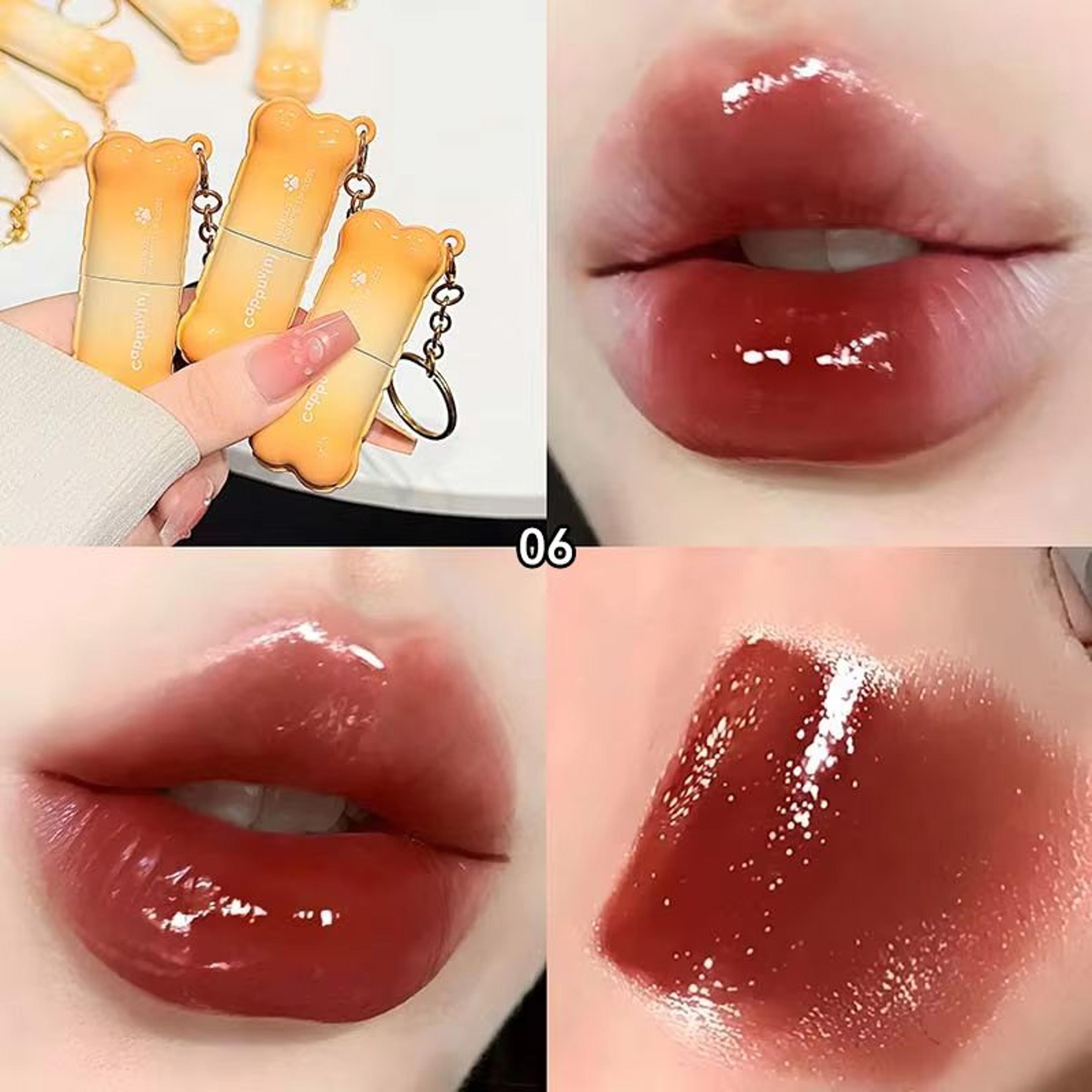PINKCOCO Bear Doodle Mirror Lip Glaze For Shiny Nude Lips 5