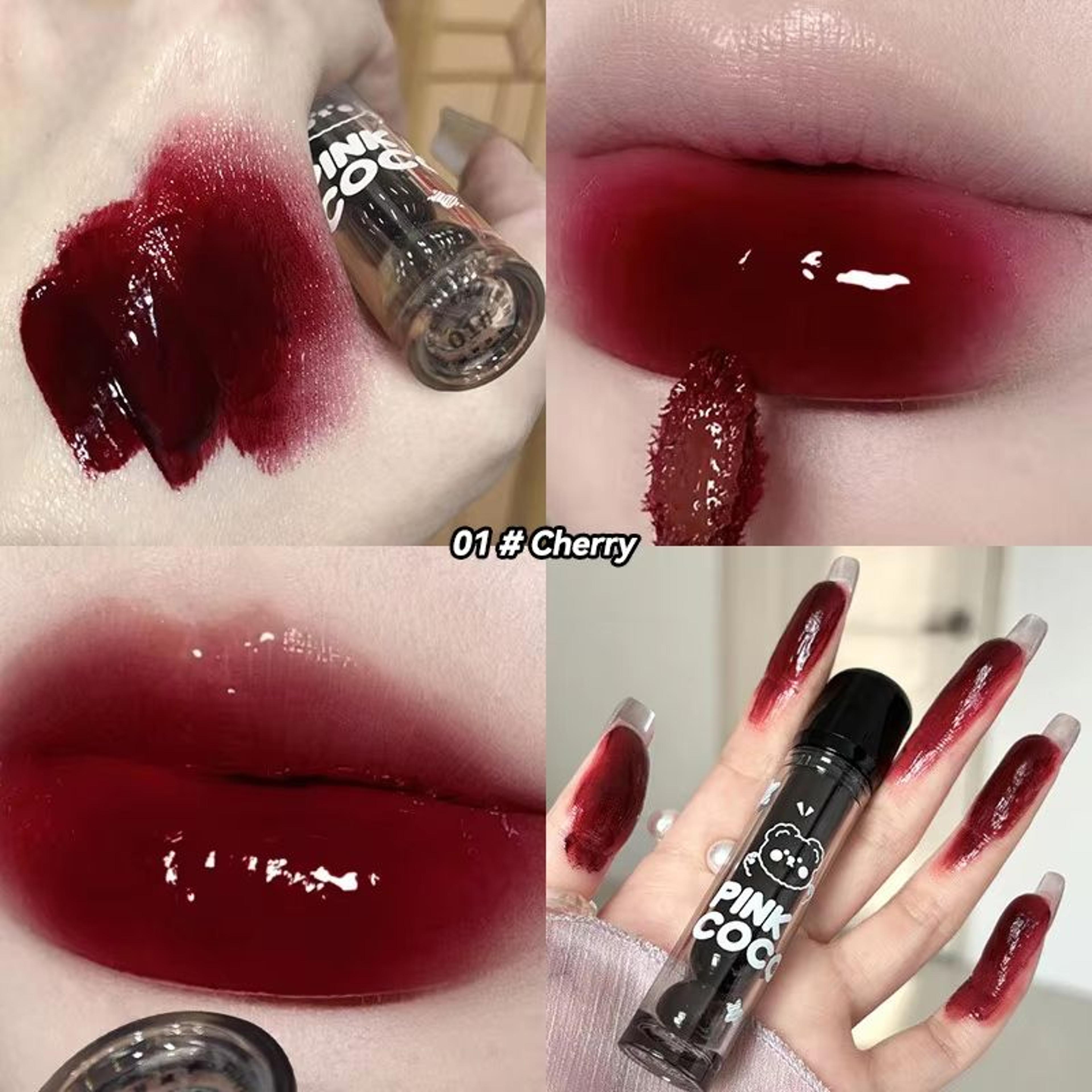 PINKCOCO Bear Doodle Mirror Lip Glaze For Shiny Nude Lips 6