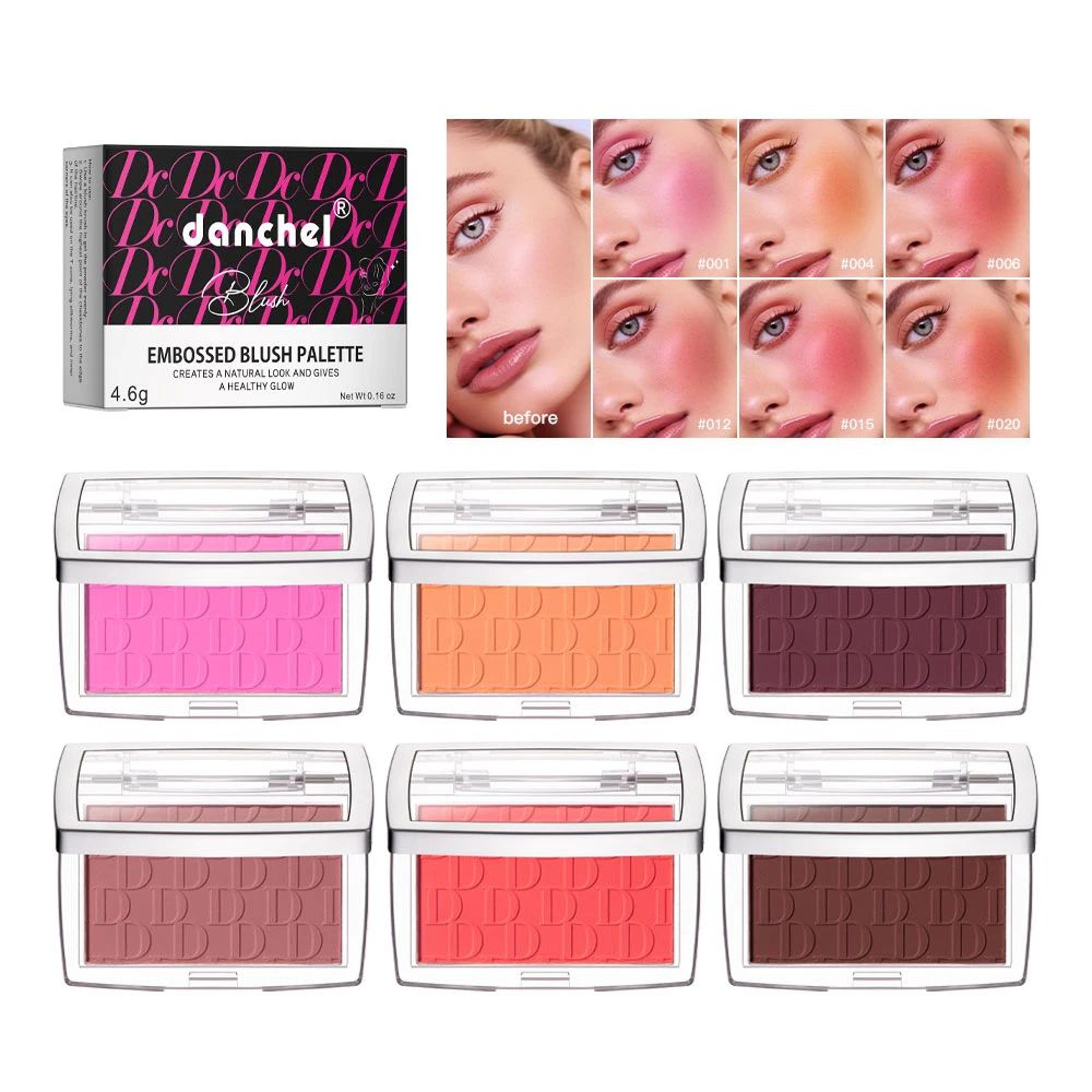 RosyGlow Matte Blush Palette With Embossed Finish  High Pigment Face Blush Powder For Natural Cheek 1