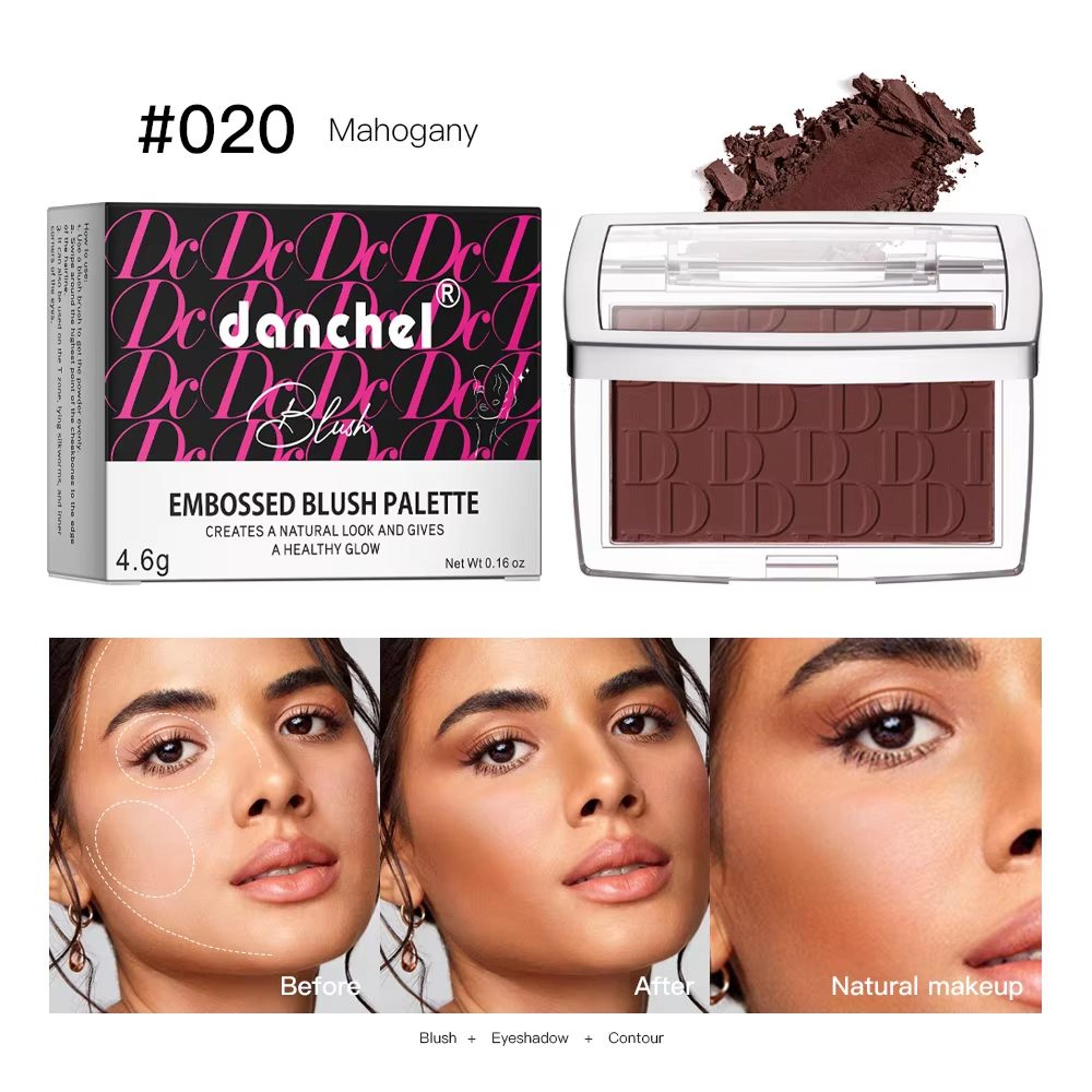 RosyGlow Matte Blush Palette With Embossed Finish  High Pigment Face Blush Powder For Natural Cheek 6