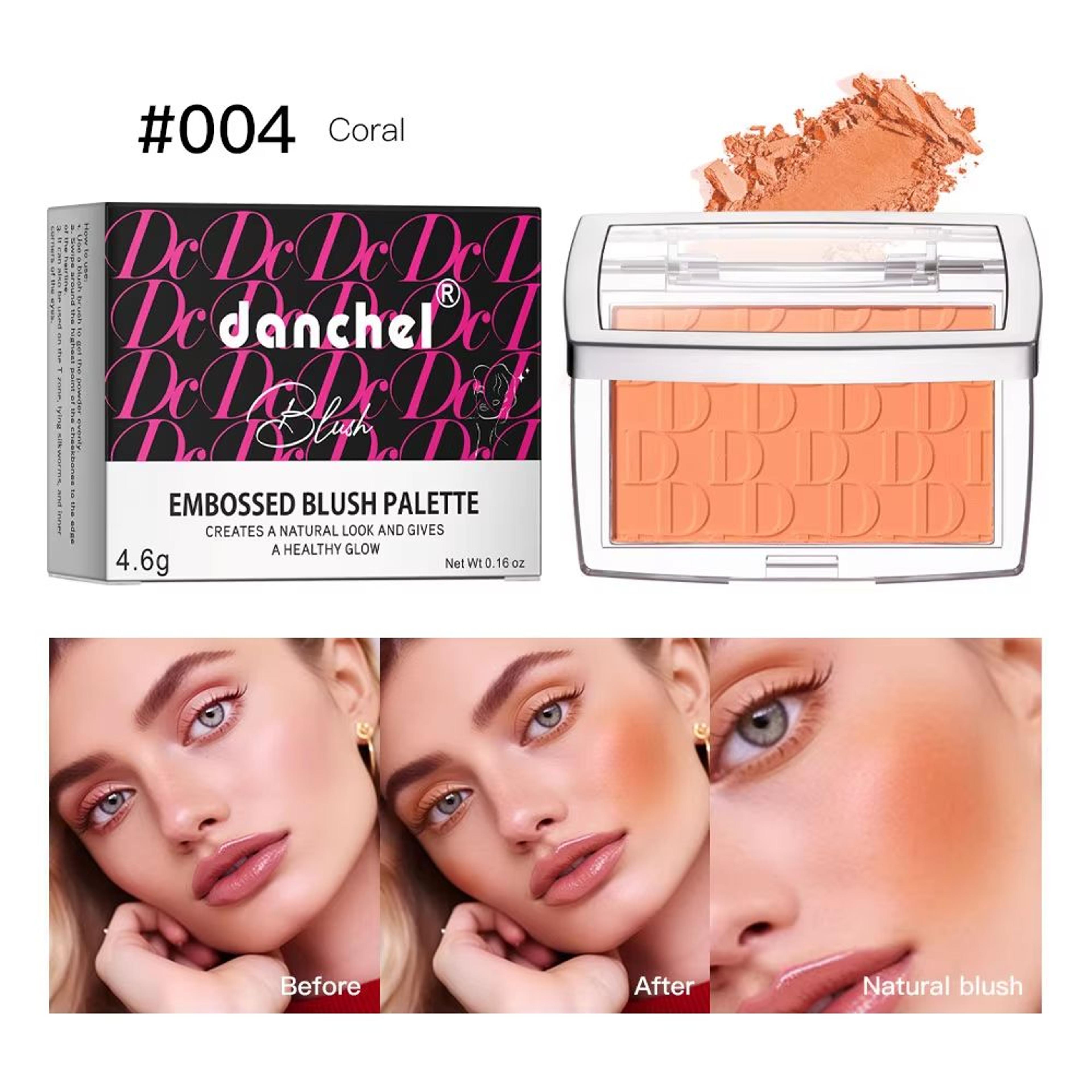 RosyGlow Matte Blush Palette With Embossed Finish  High Pigment Face Blush Powder For Natural Cheek 8