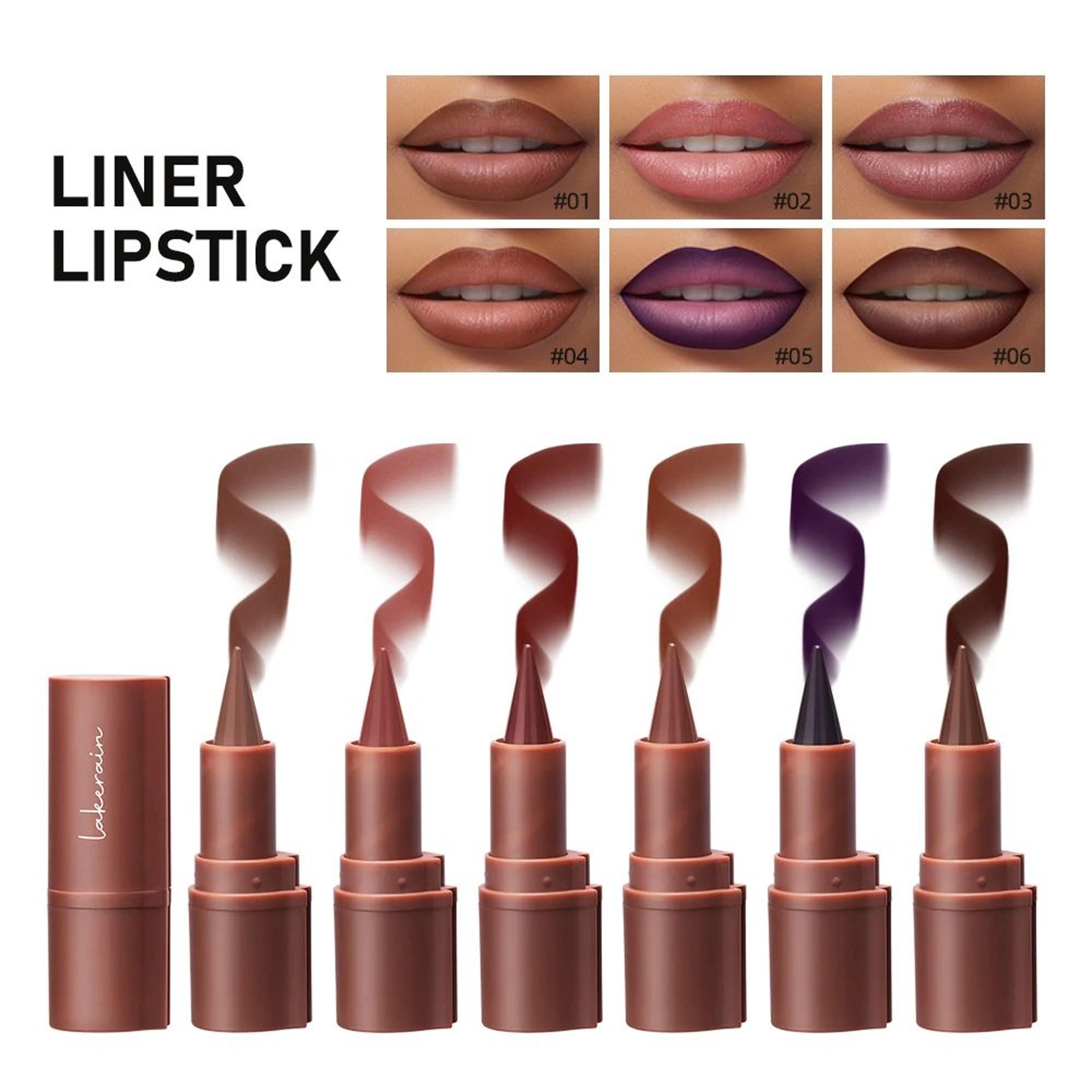 Lakerain Matte Lip Liner Crayon Waterproof Velvet Lip Contour Pencil Long Lasting Non Stick Lip Tin 2