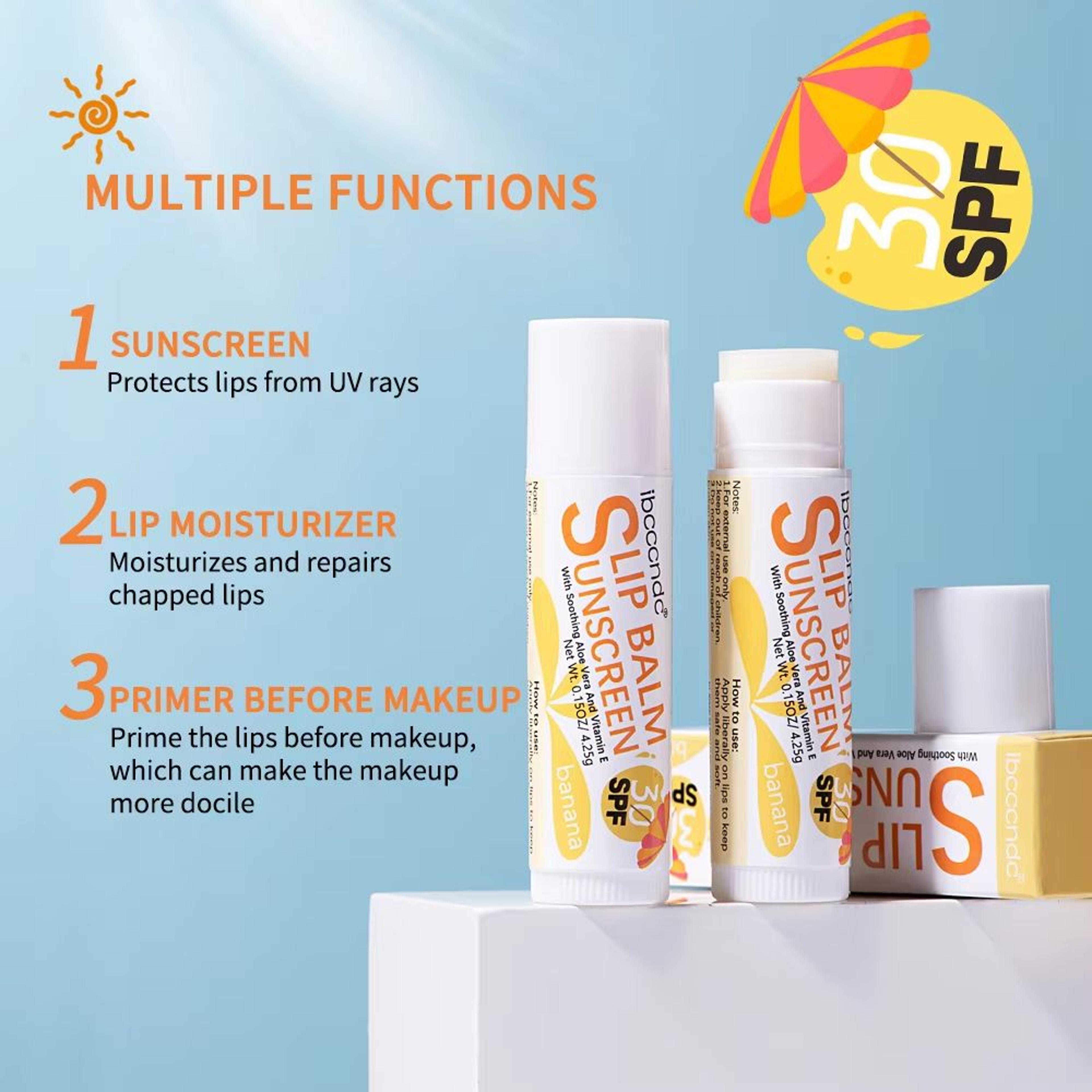 SunShield SPF 30 Lip Balm  Hydrating Sunscreen Lip Balm With UVA Protection Lip Care Watermelon Coc 1