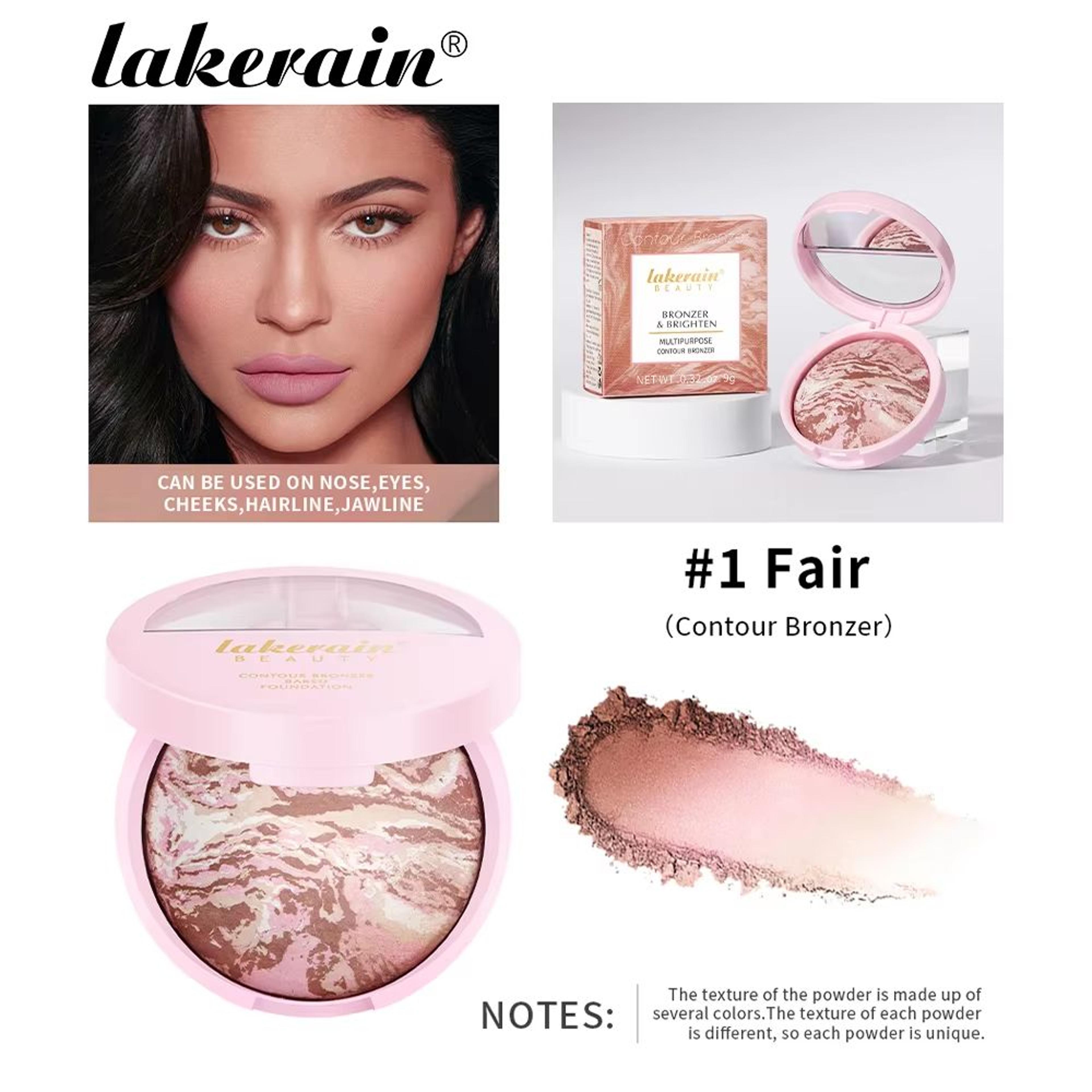 VelvetSculpt Baked Powder Foundation  Oil Control Pressed Powder Bronzer With Radiant Contour Highl 9