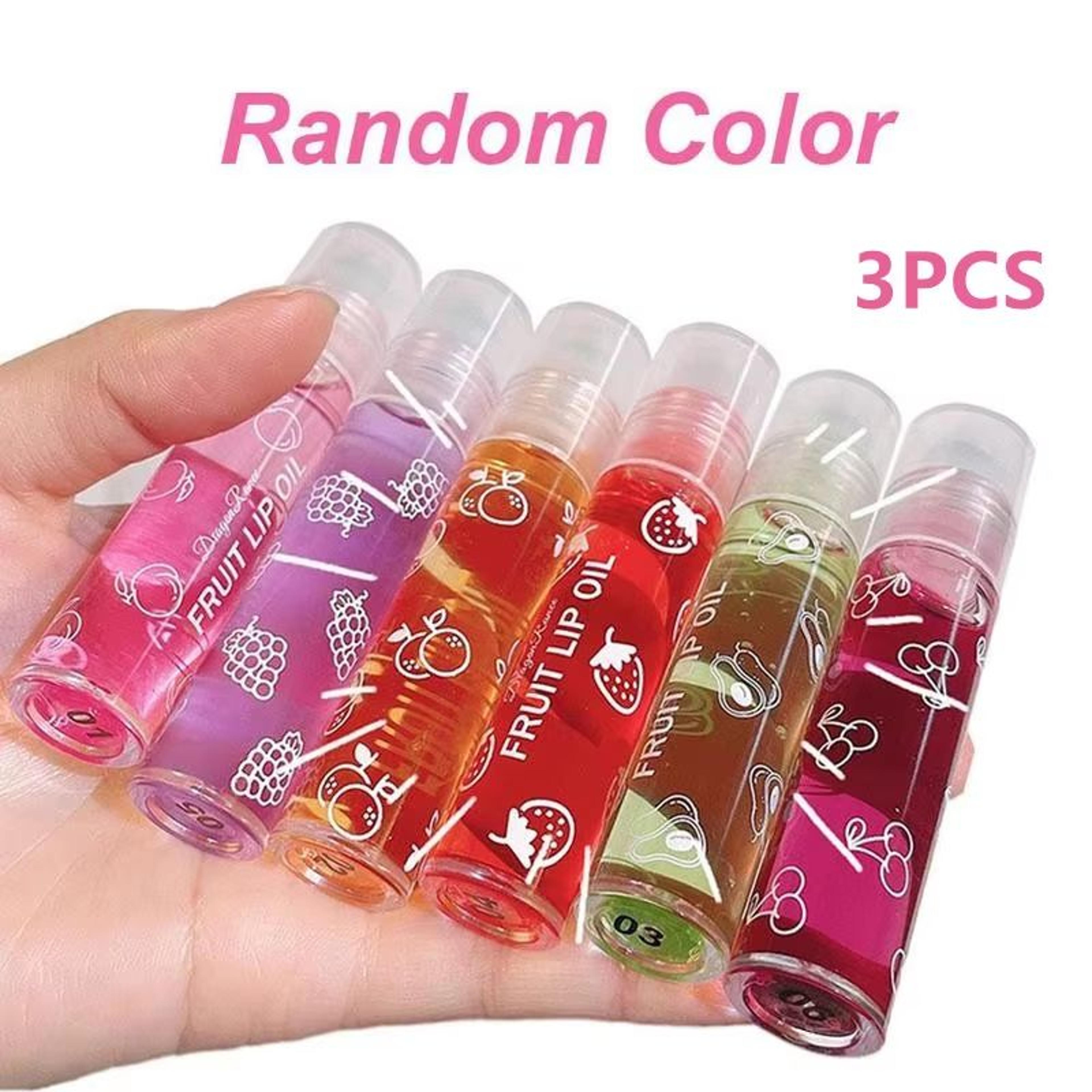 6 Color Roll On Lip Oil Fruit Essence Hydrating Lip Balm Gloss With Mirror 8