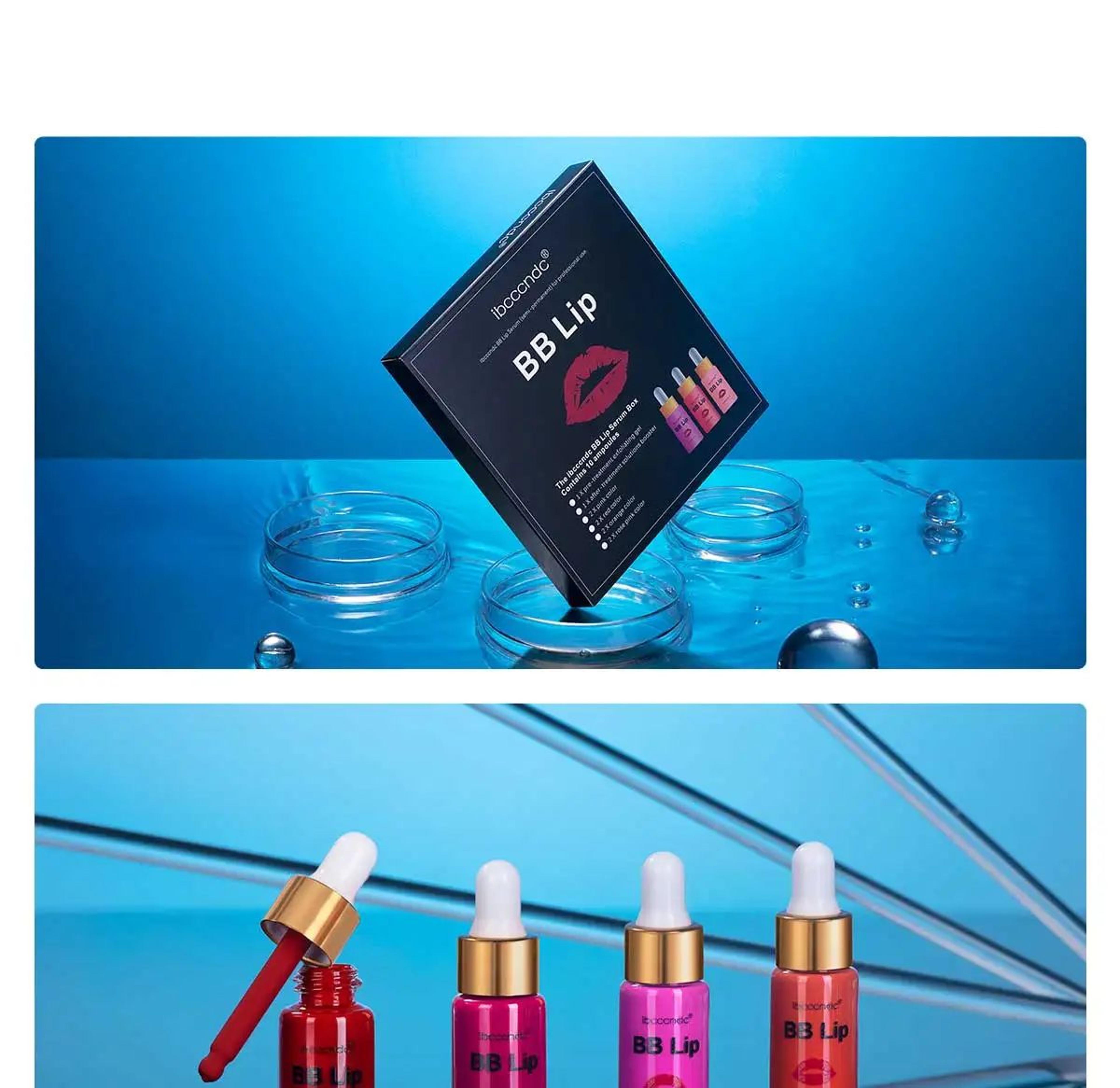 Korean BB Lips Ampoule Serum Starter Set Semi Permanent Lip Tint Serum Hydrating Lip Glow Kit 4