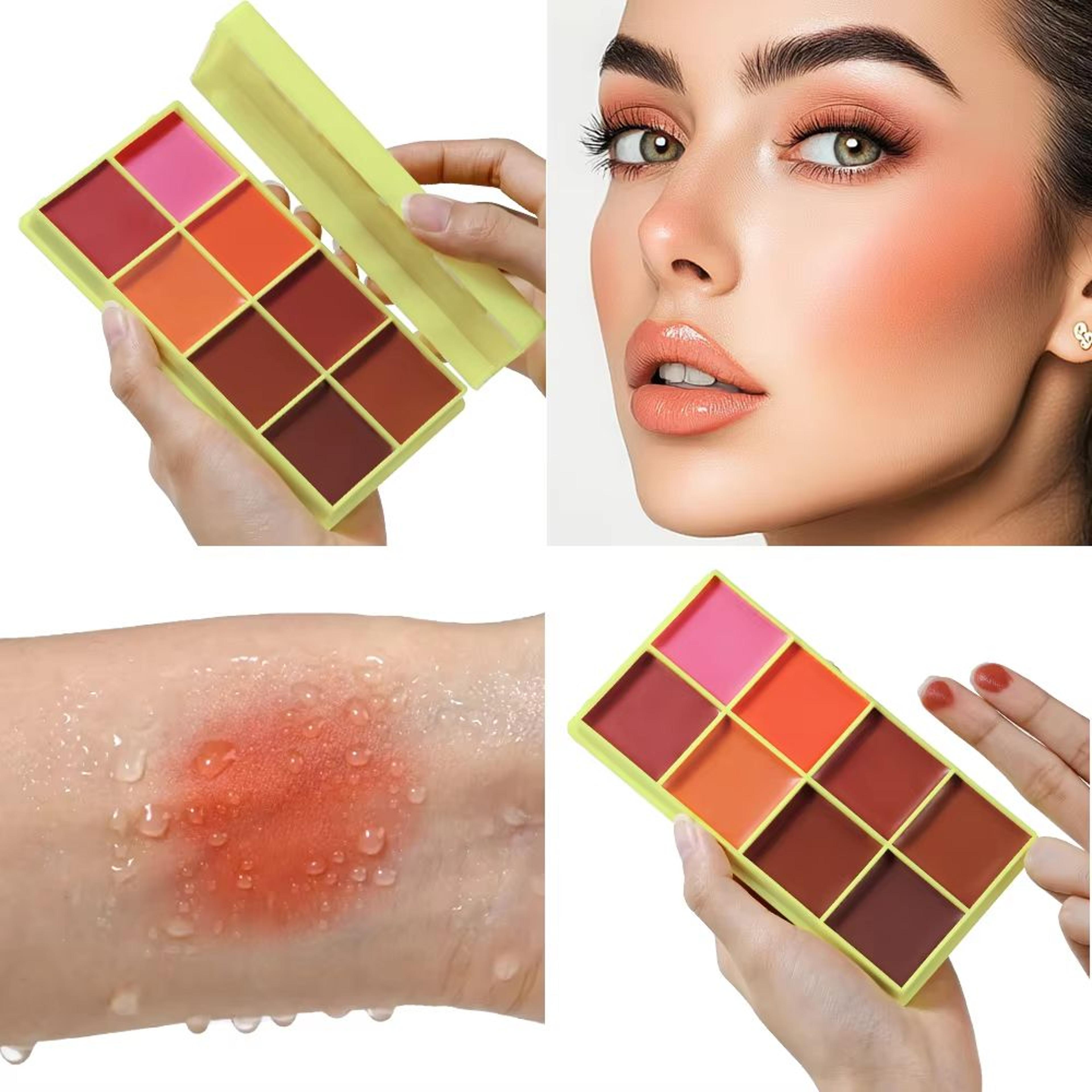Curve Case Cream Blush Highlighter Palette Multi Use Eyebrow Cream Palette Matte  Shimmer Face Kit 1