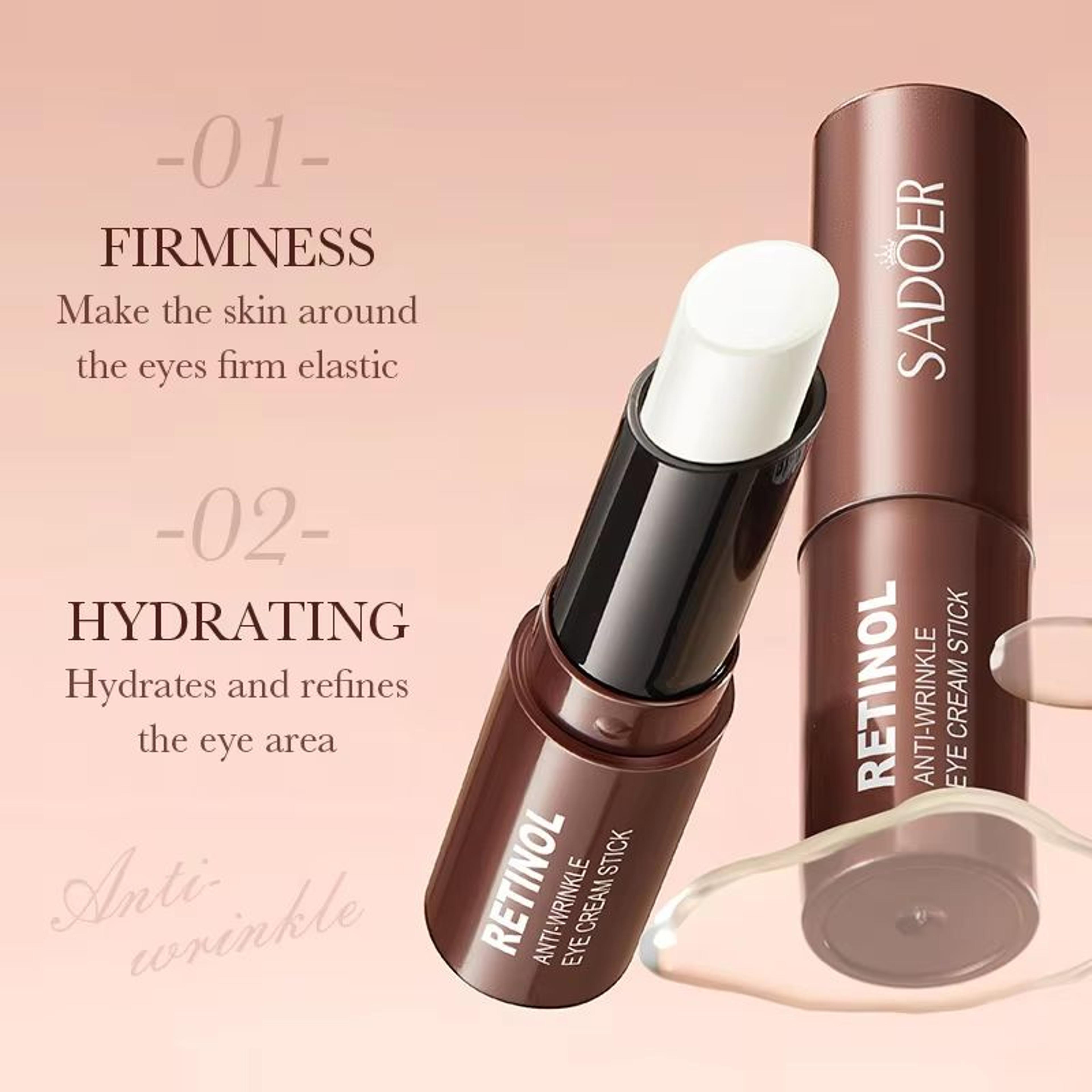 SADOER Retinol Eye Cream Stick For Dark Circles And Eye Bags Firming Moisturizing Under Eye Treatme 3