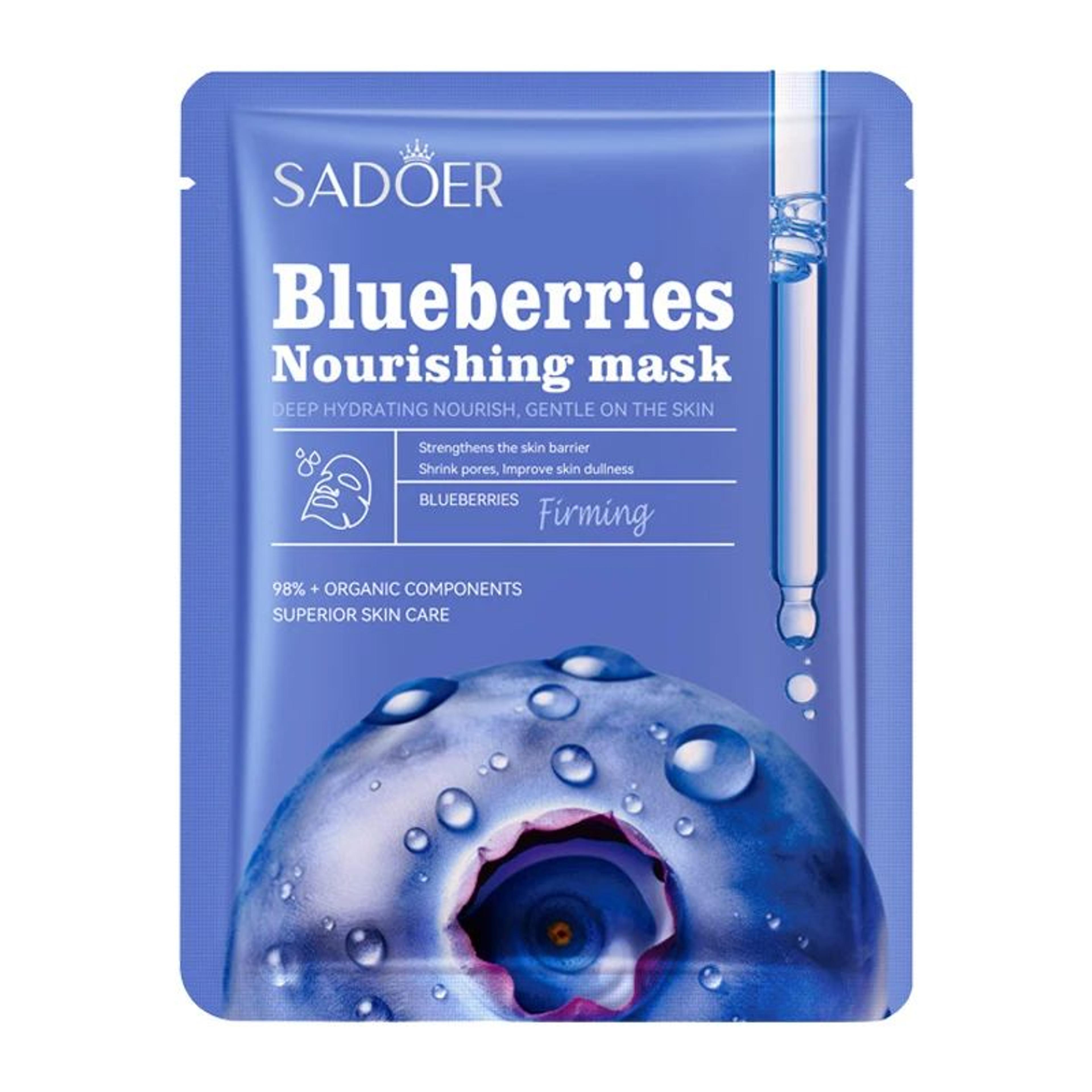 SADOER Fruit Floral Face Mask Set 10pcs Hydrating Chamomile Blueberry Facial Mask For Brightening A 5