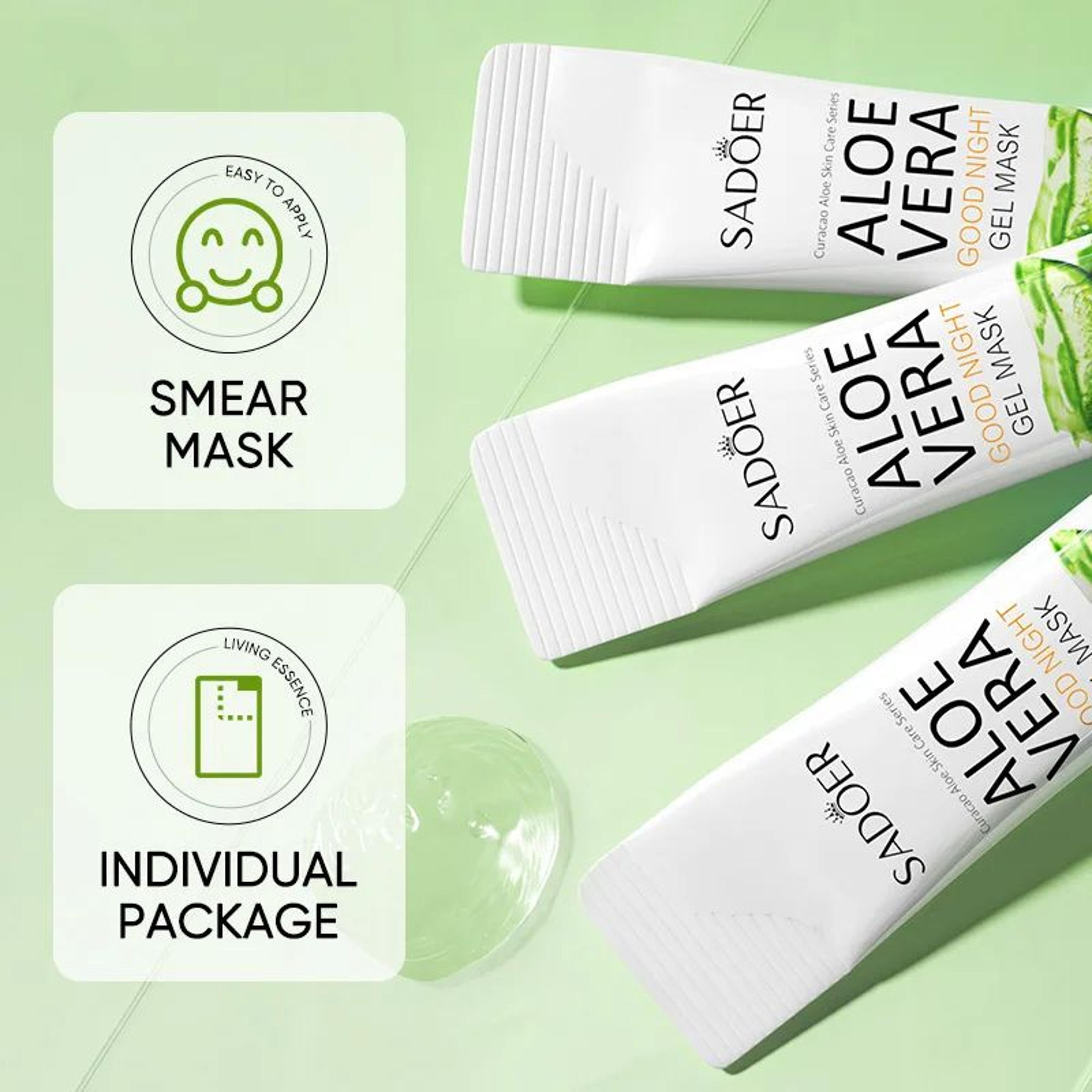 SADOER Aloe Vera Sleeping Mask 20pcs Overnight Hydrating Face Mask For Anti Aging And Skin Repair 2