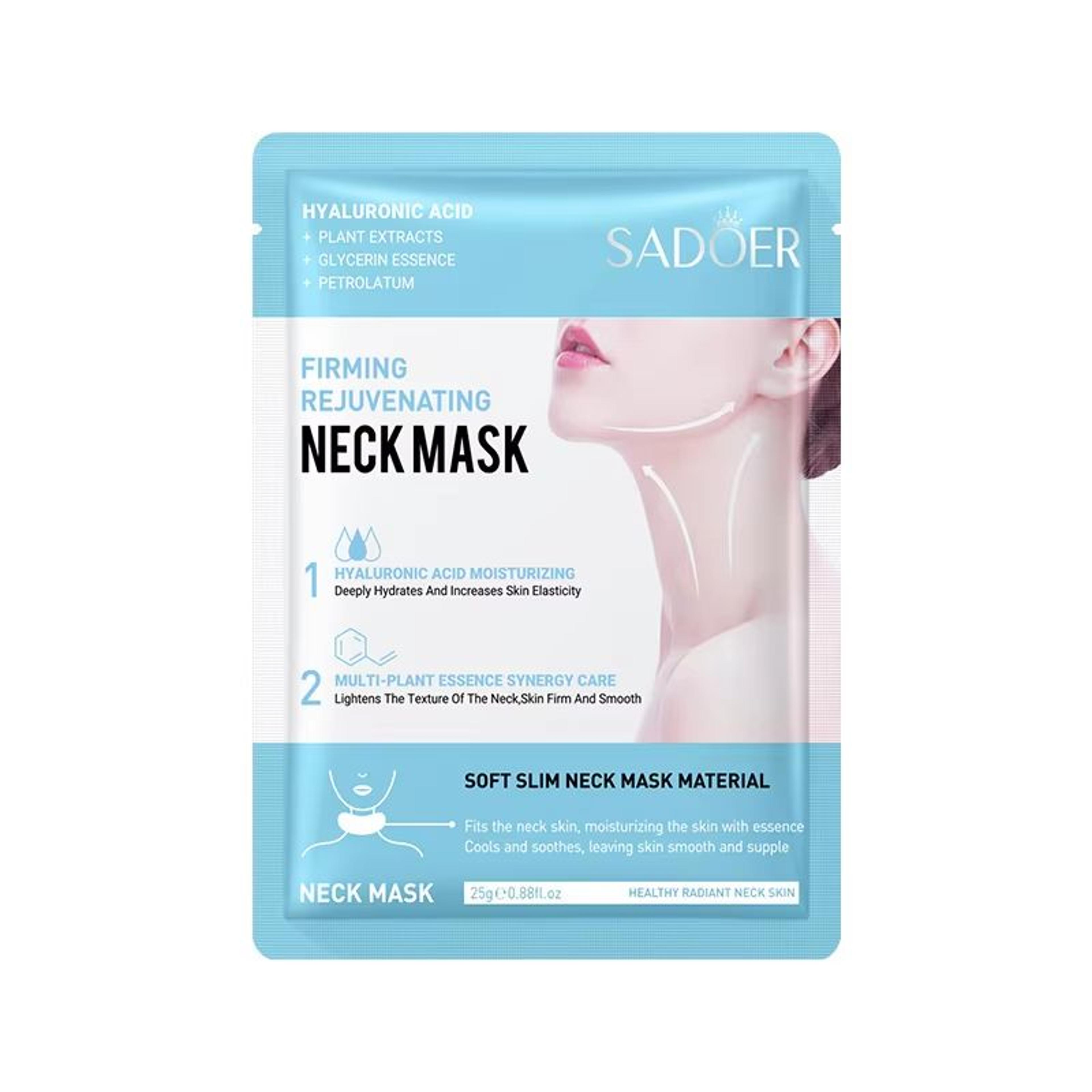 SADOER Hyaluronic Acid Neck Mask 20pcs Collagen Neck Mask For Firming Hydrating And Brightening Nec 4