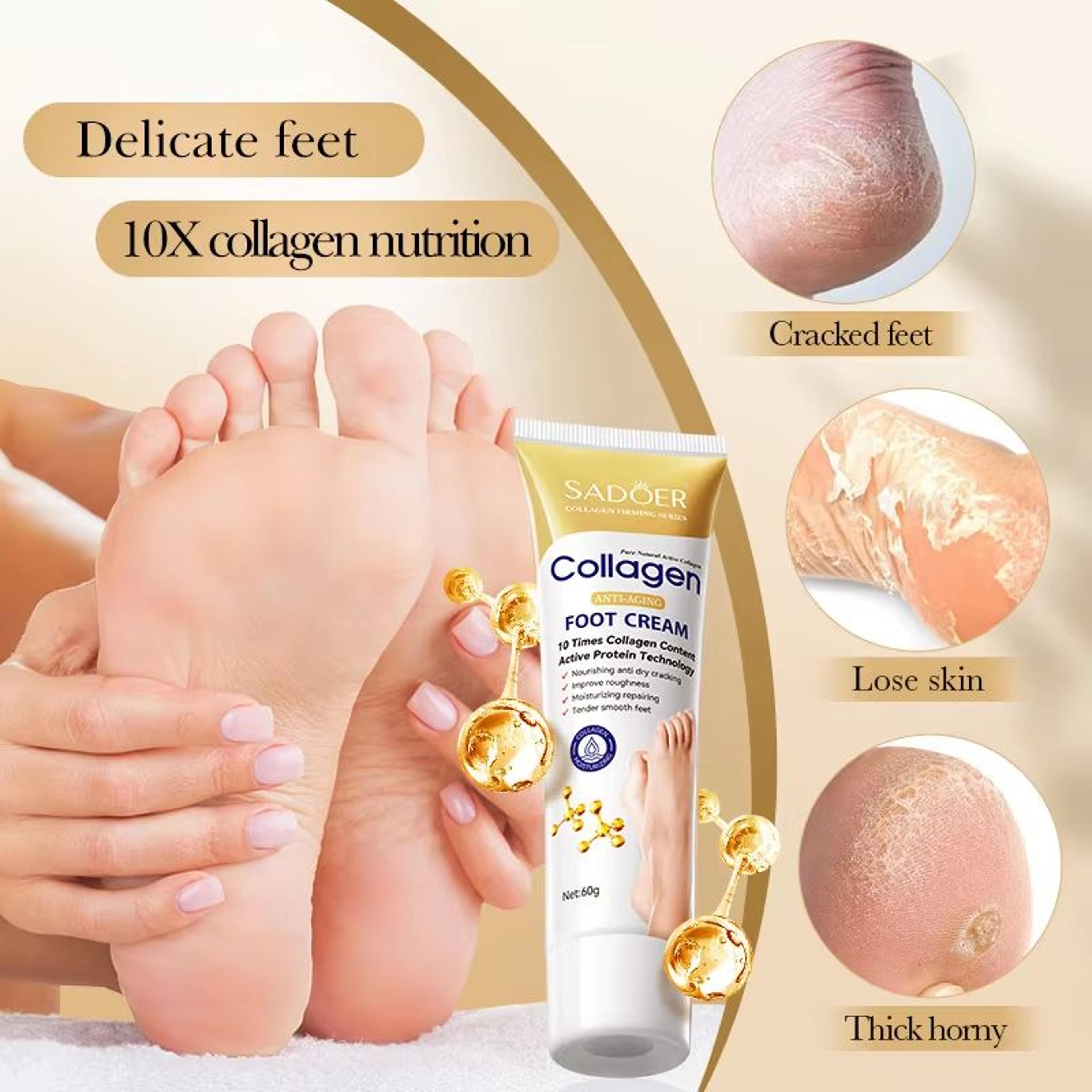 SADOER Collagen Foot Cream Deep Hydrating Foot Repair Cream For Cracked Heels And Soft Smooth Feet 5