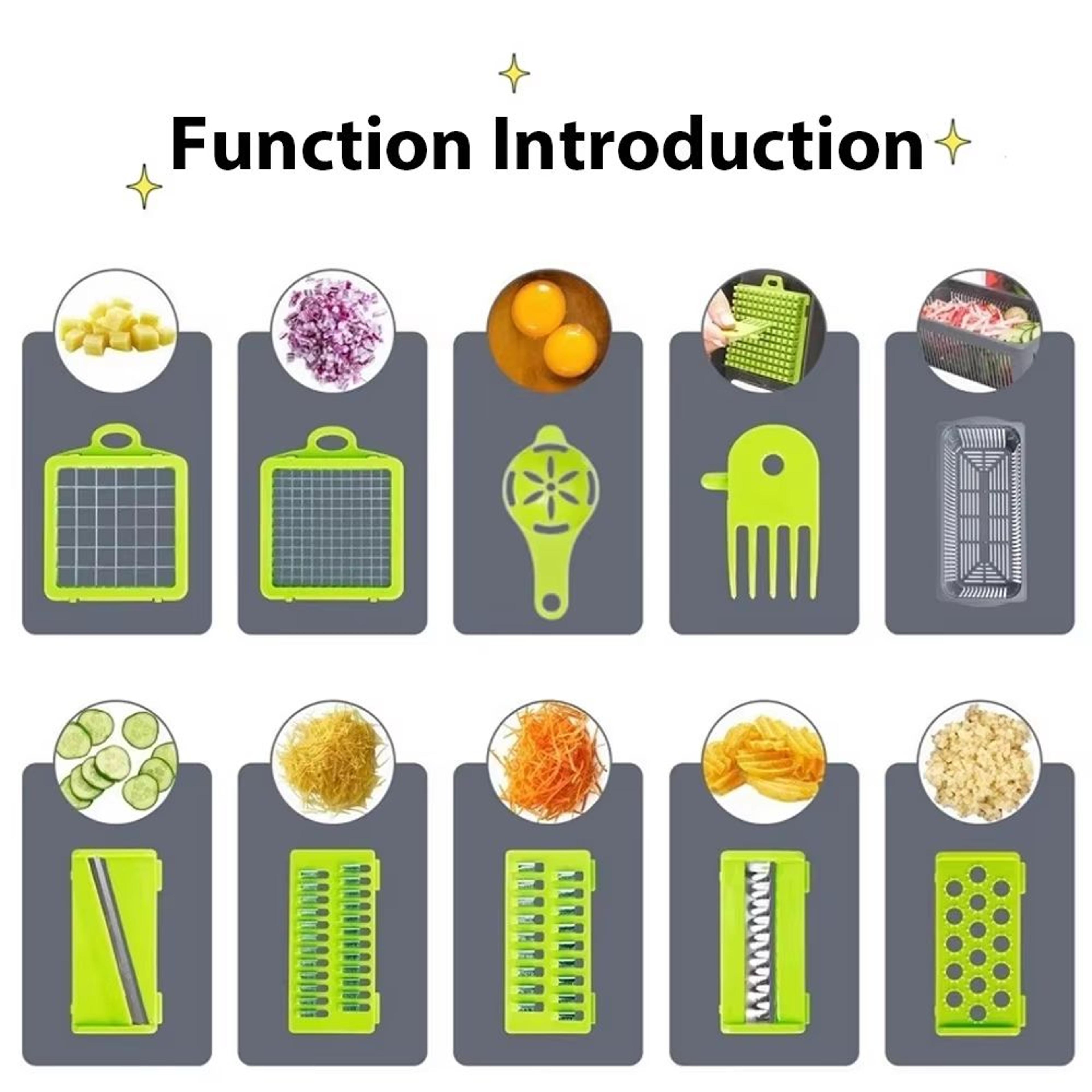 16 In 1 Multifunction Vegetable Chopper And Slicer Set With Egg Separator 4