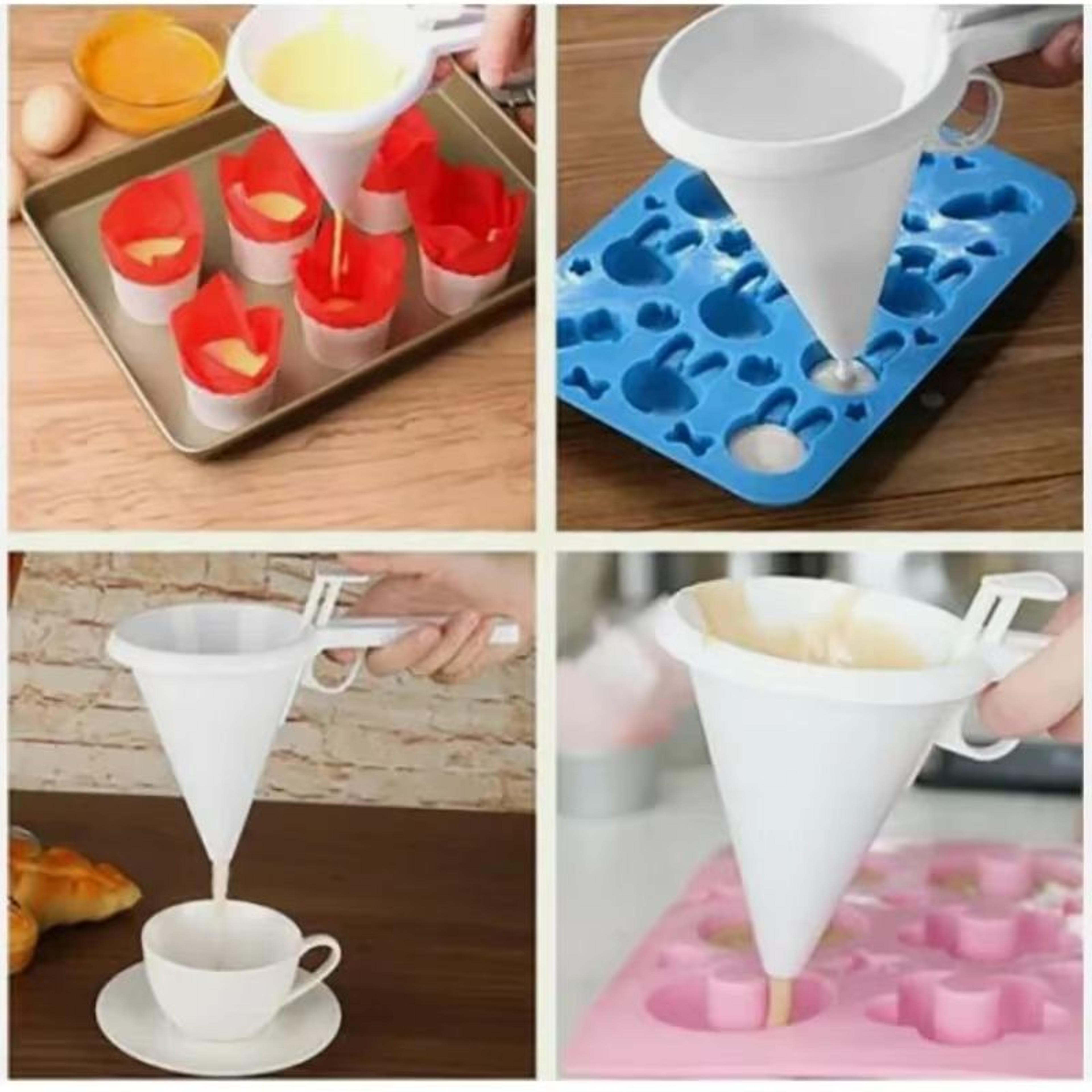 Adjustable Batter Dispenser Funnel Handheld Cupcake Pancake Batter Dispenser Baking Tool 4