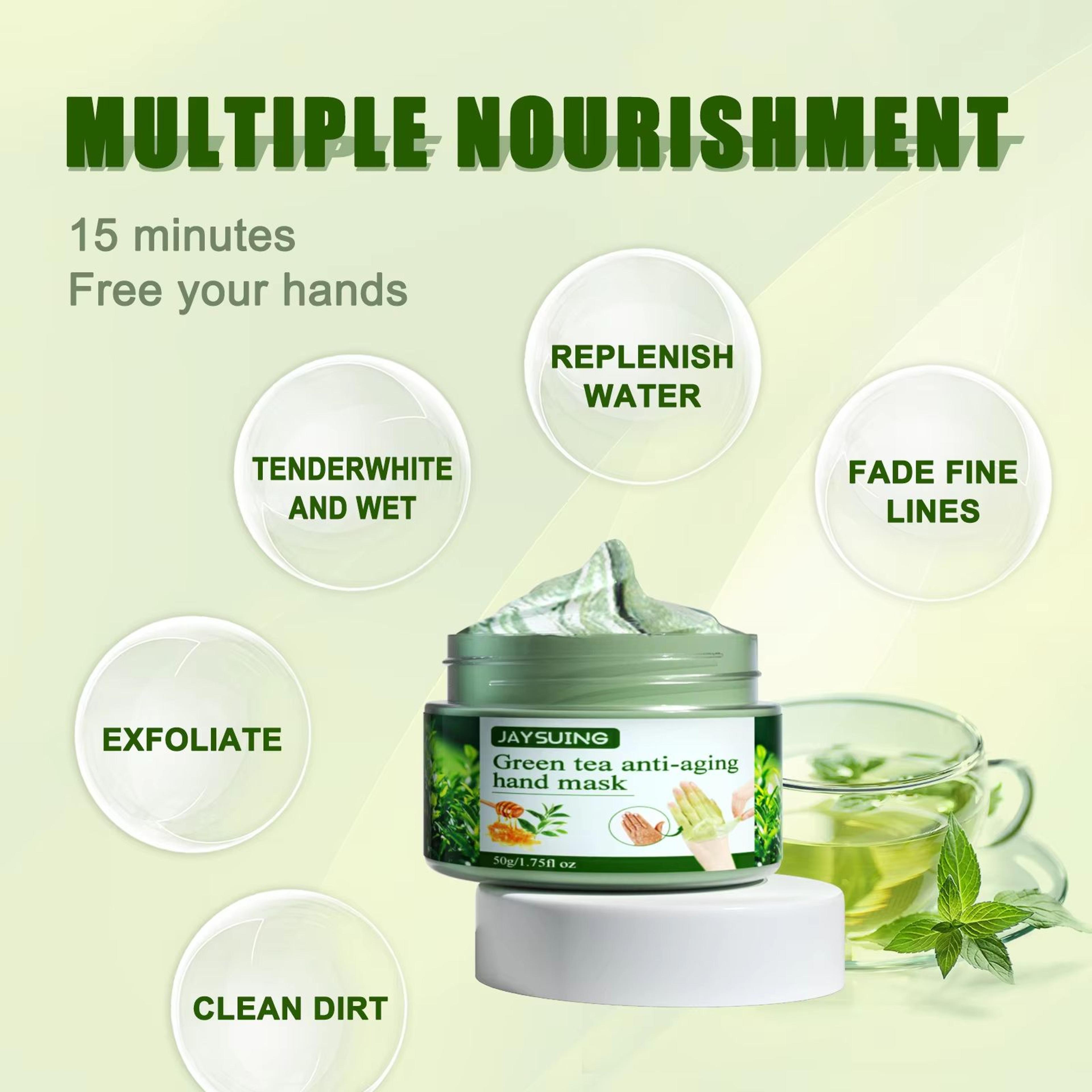 Green Tea Hand Mask For Deep Moisture Smoother Texture And Softer Looking Hands 176oz 2