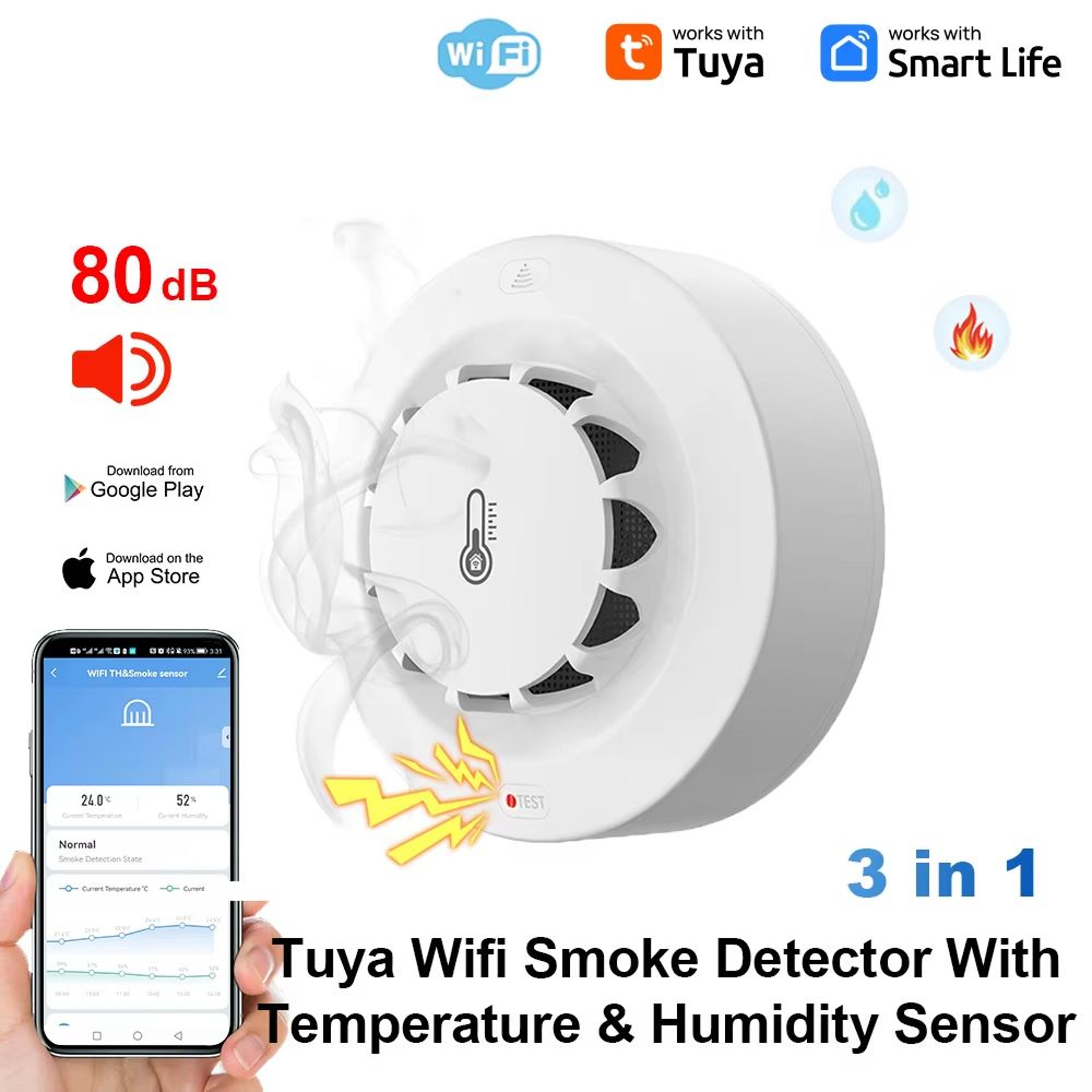 Tuya WiFi Smart Smoke Detector With Temperature  Humidity Monitoring  AppConnected WiFi Smoke Alarm 6