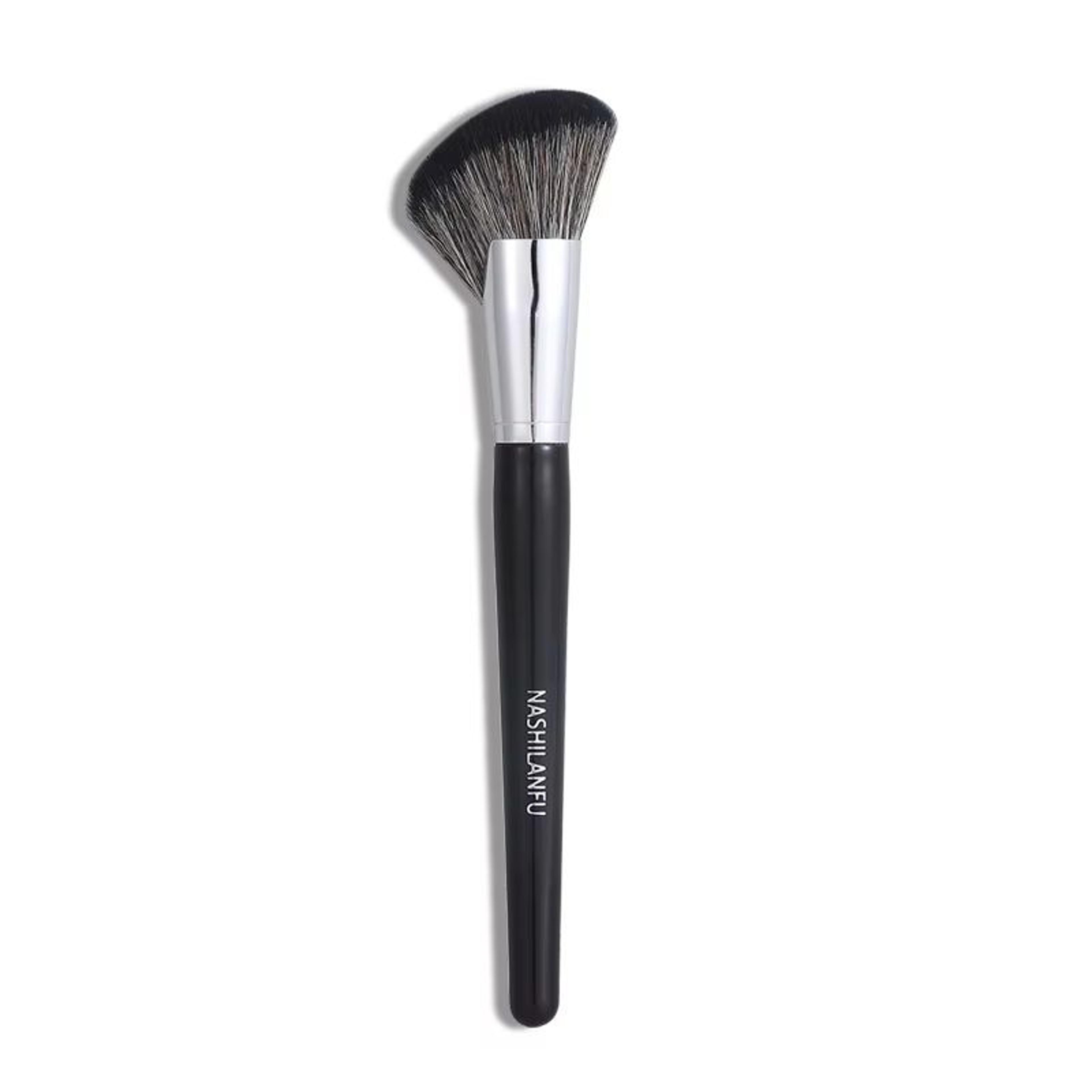 Black Sculpting Contour Brush  Large Angled Bronzer Brush For Blush Powder  Face Sculpting 7