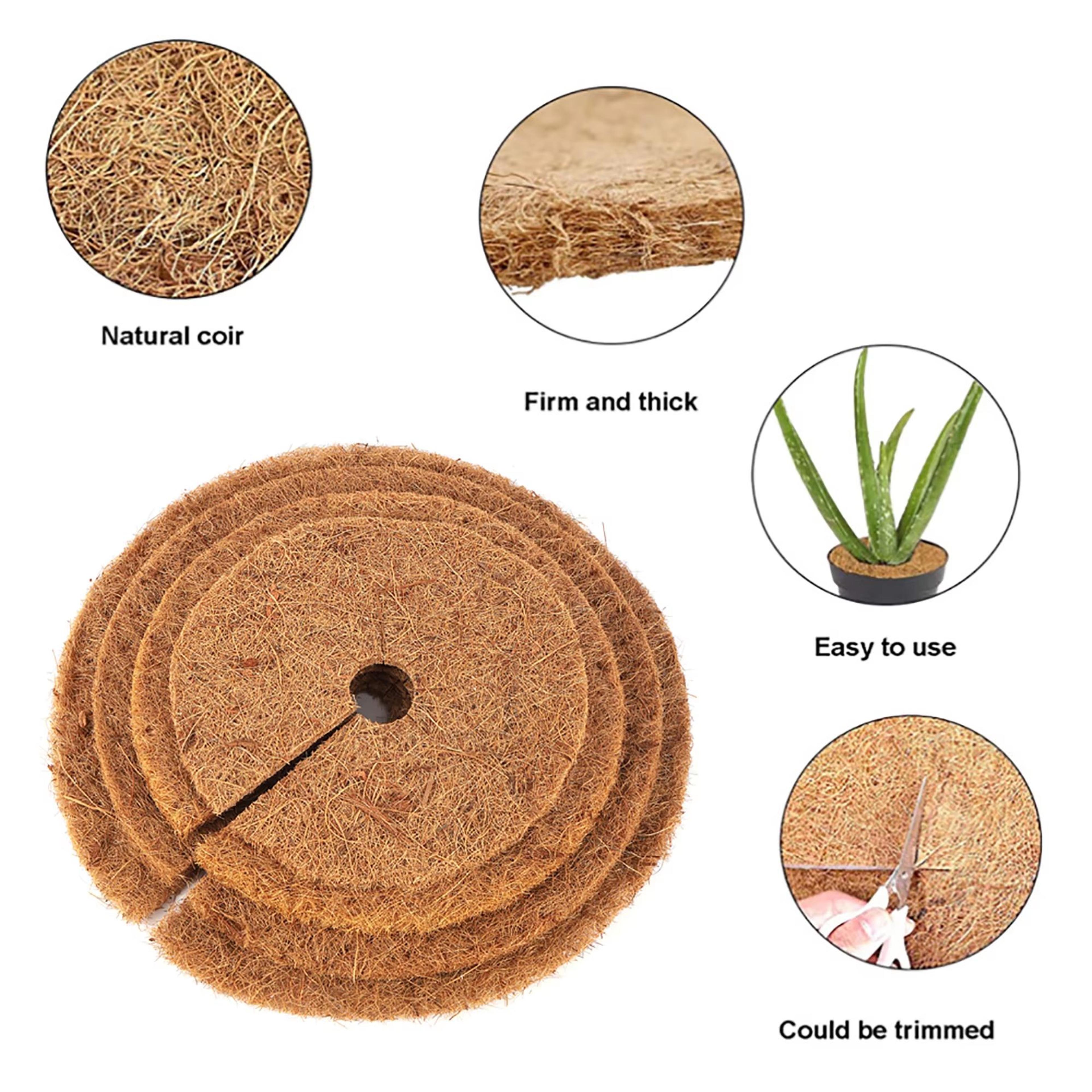 Natural Coconut Fiber Tree Mulch Mat  Round Coconut Coir Plant Protector Disc For Weed Control  Soi 1