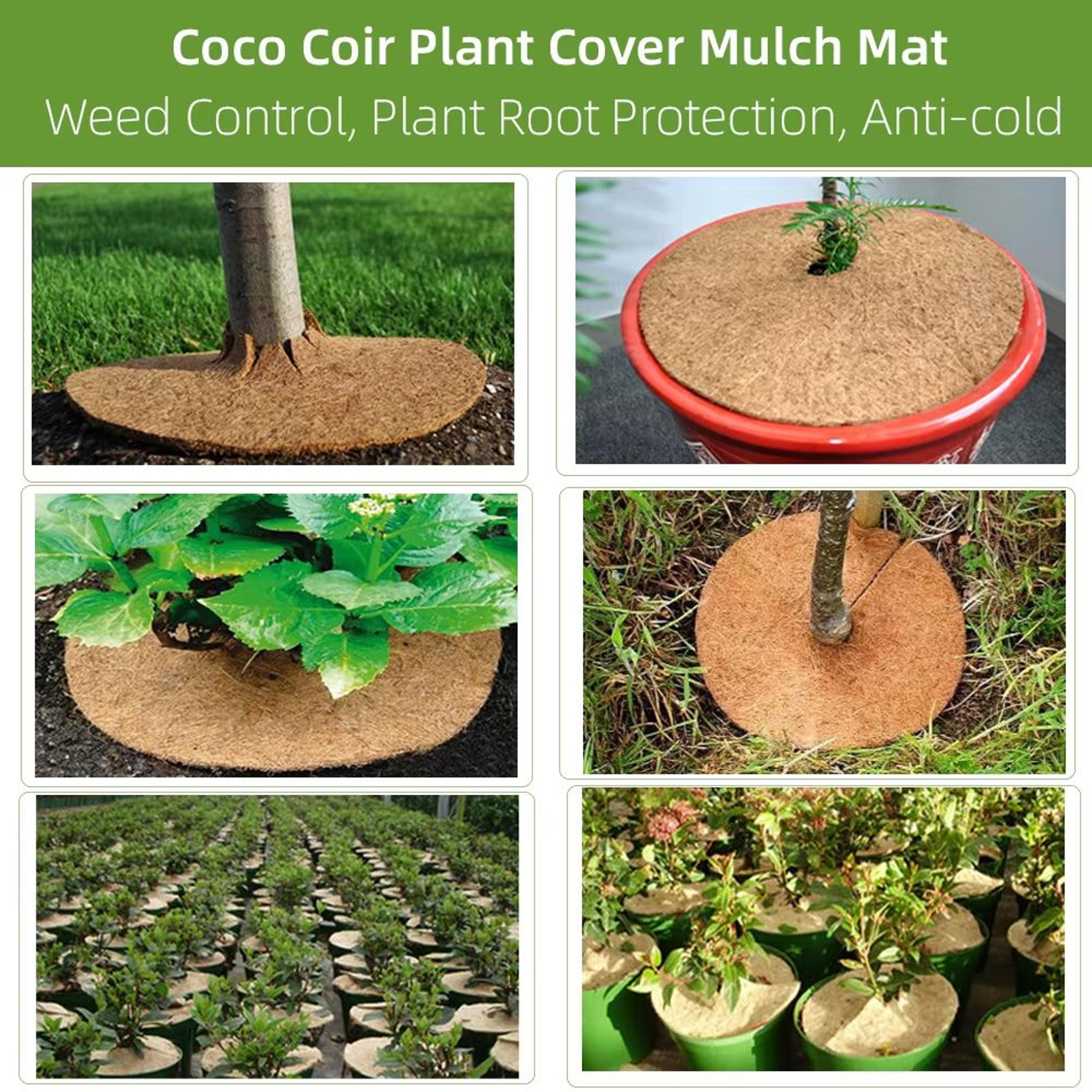 Natural Coconut Fiber Tree Mulch Mat  Round Coconut Coir Plant Protector Disc For Weed Control  Soi 3