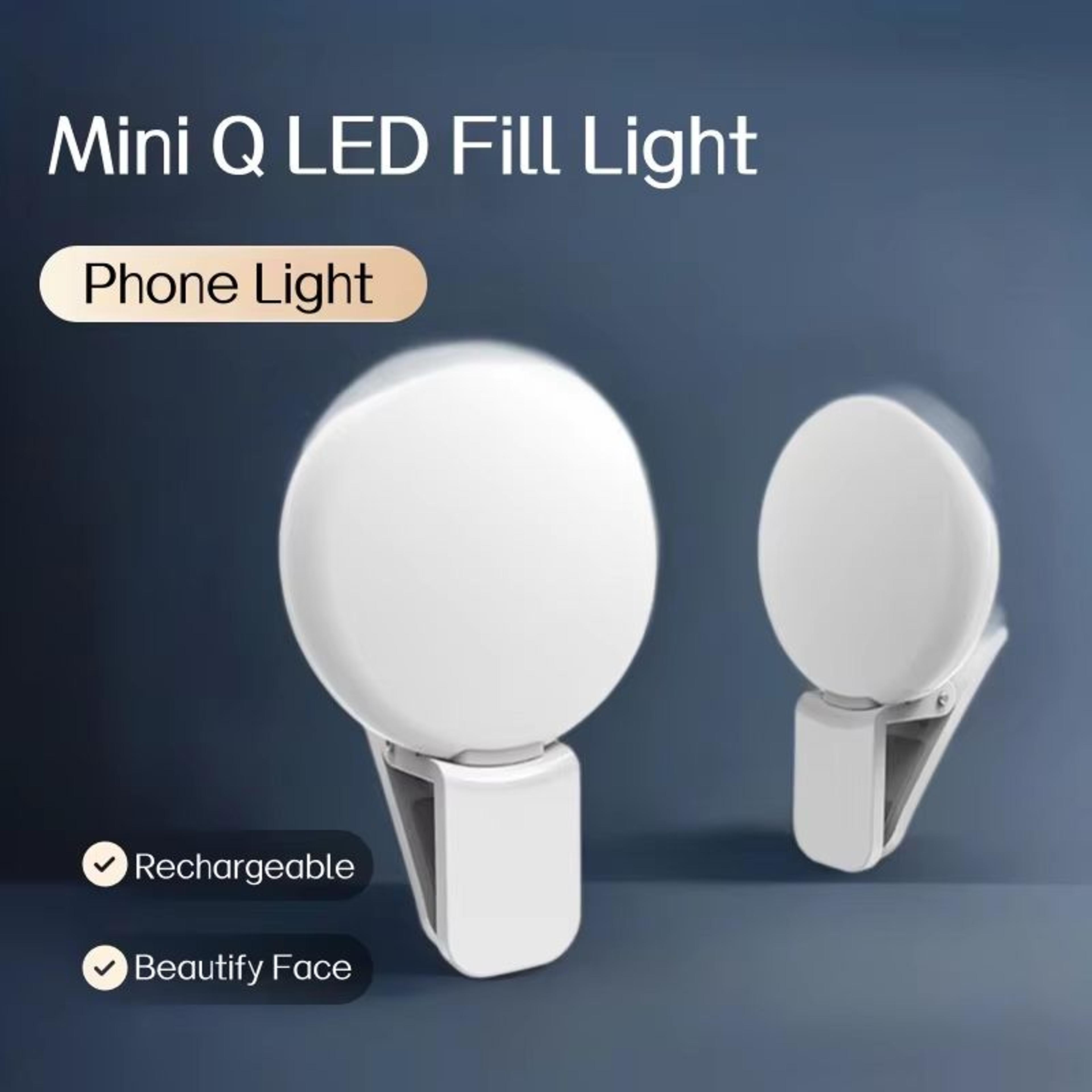 Portable LED Selfie Ring Light Clip On Phone Camera Light With Adjustable Brightness 1