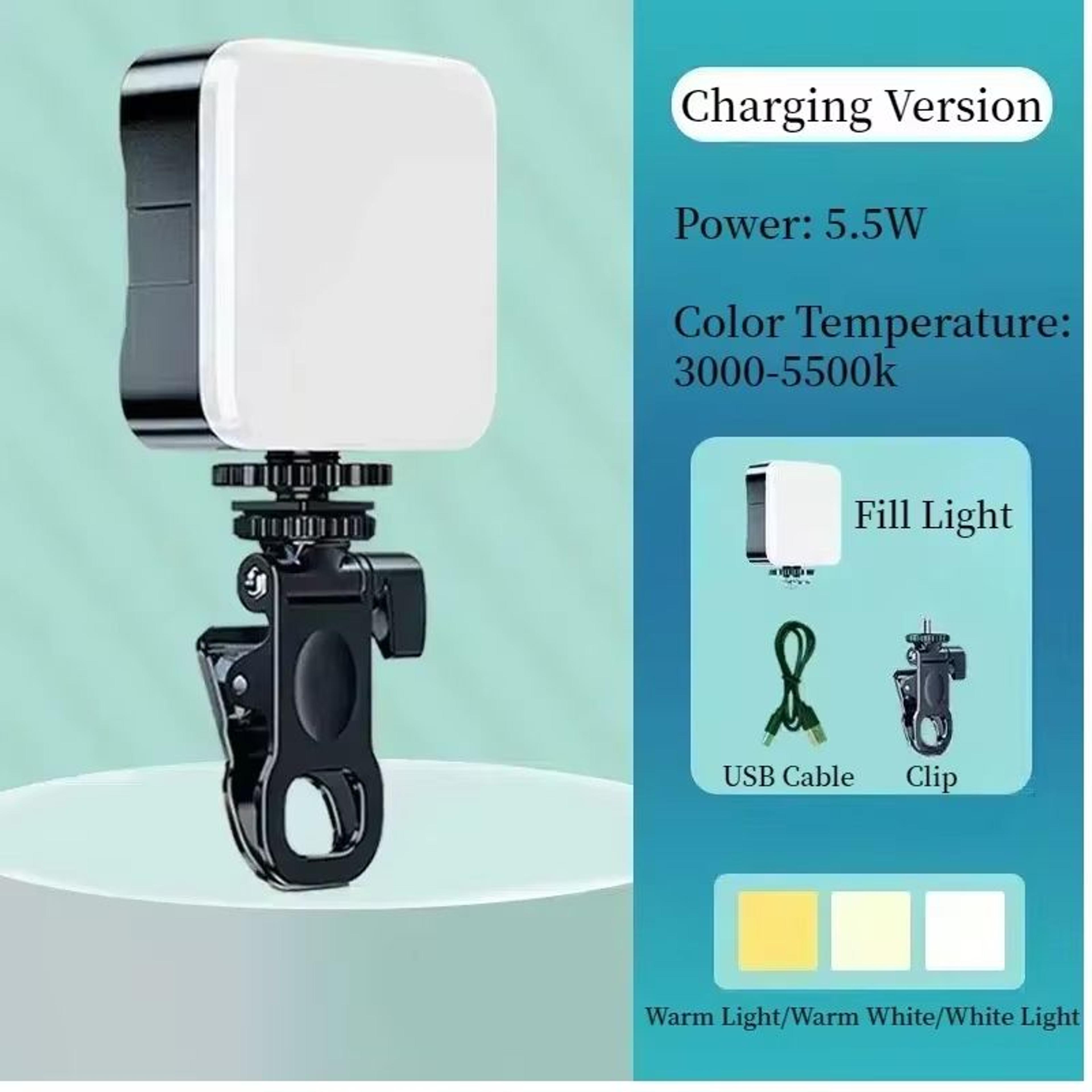Portable Mini Selfie Fill Light Clip On LED Phone Camera Light With USB Charging And Adjustable Bri 7