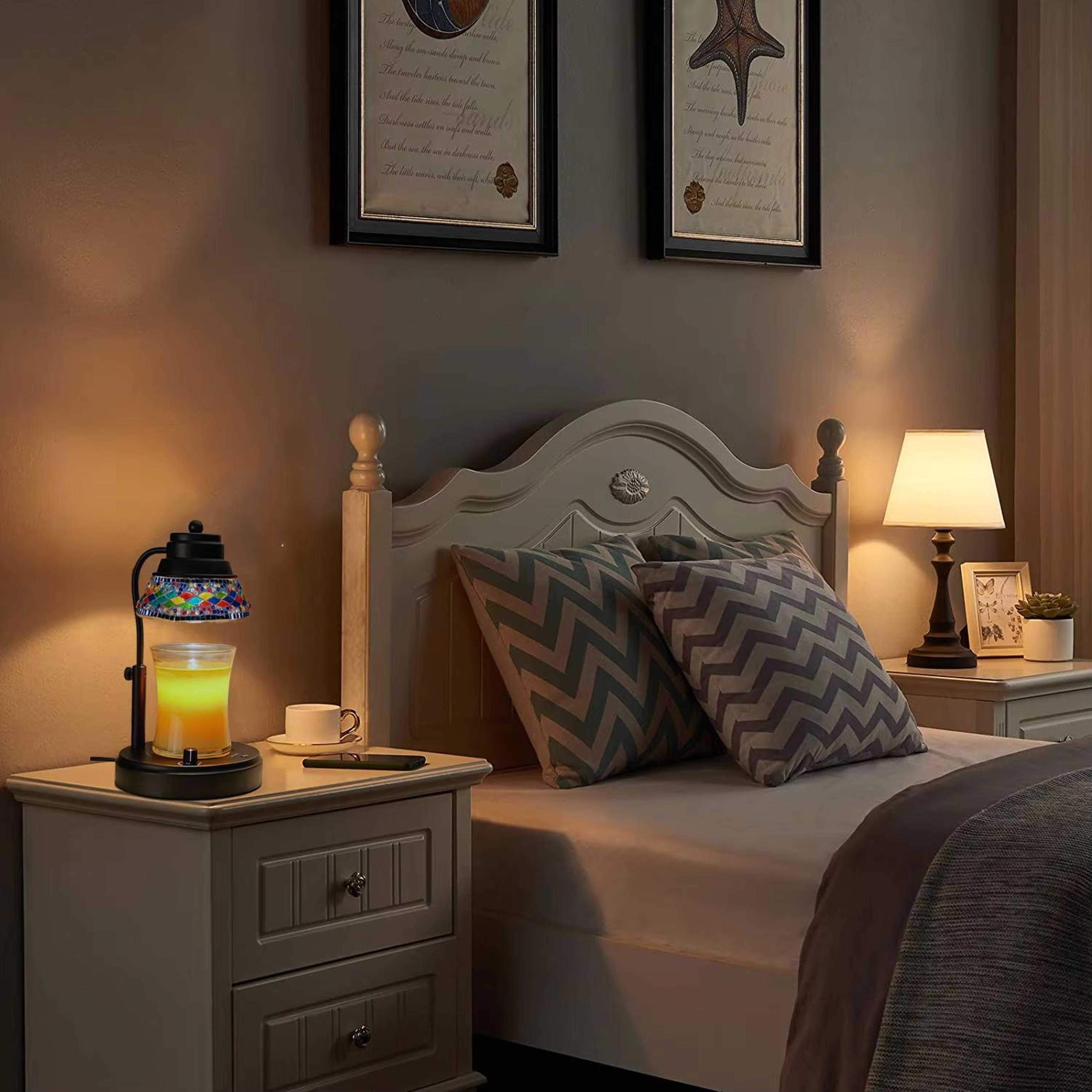 Colorful Diamond Candle Warmer Lamp With Timer Adjustable Height Dimmable Wax Melt Lamp 5
