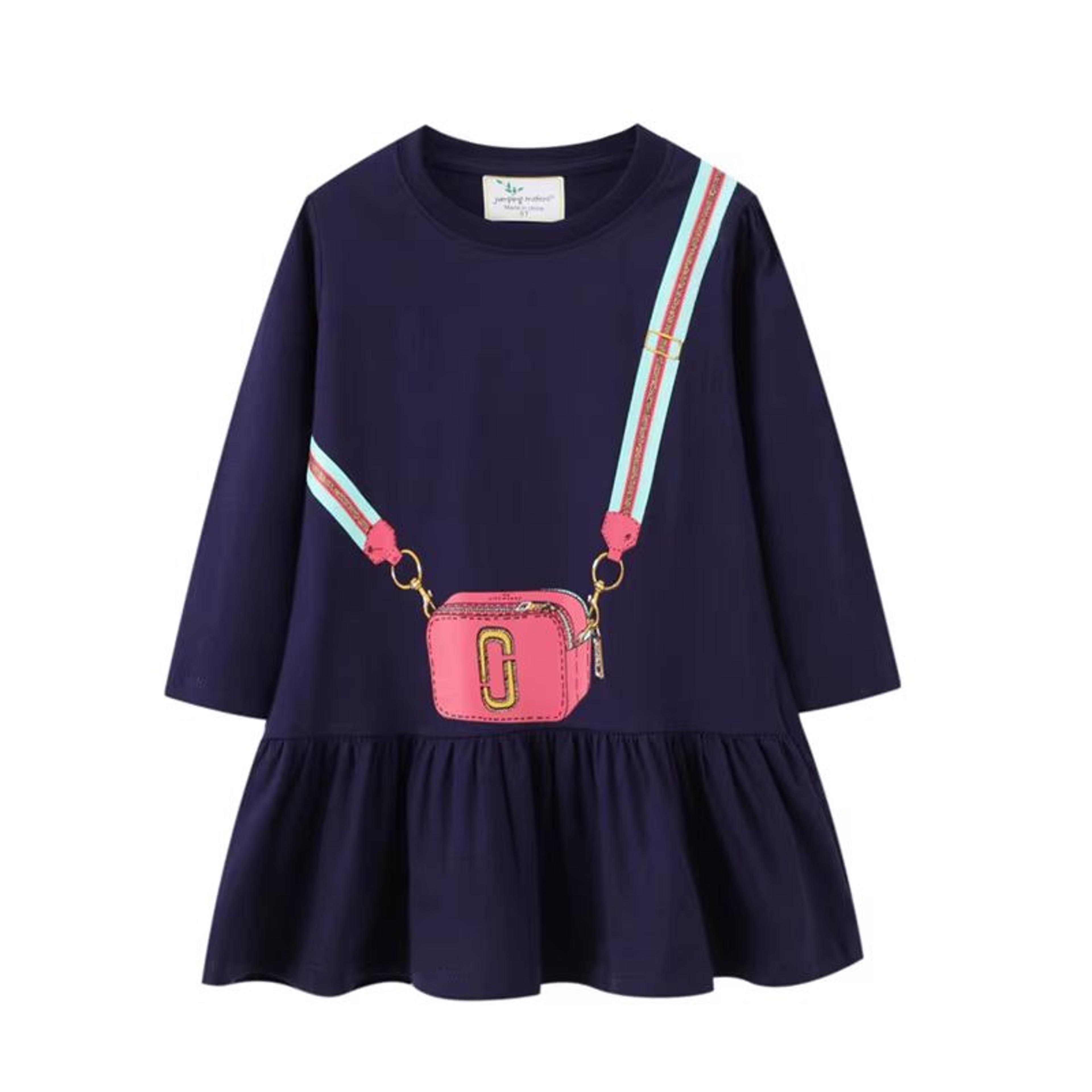 Jumping Meters Princess Girls Dress Bag Print Party Toddler Princess Dress Autumn Winter Girls Part 9