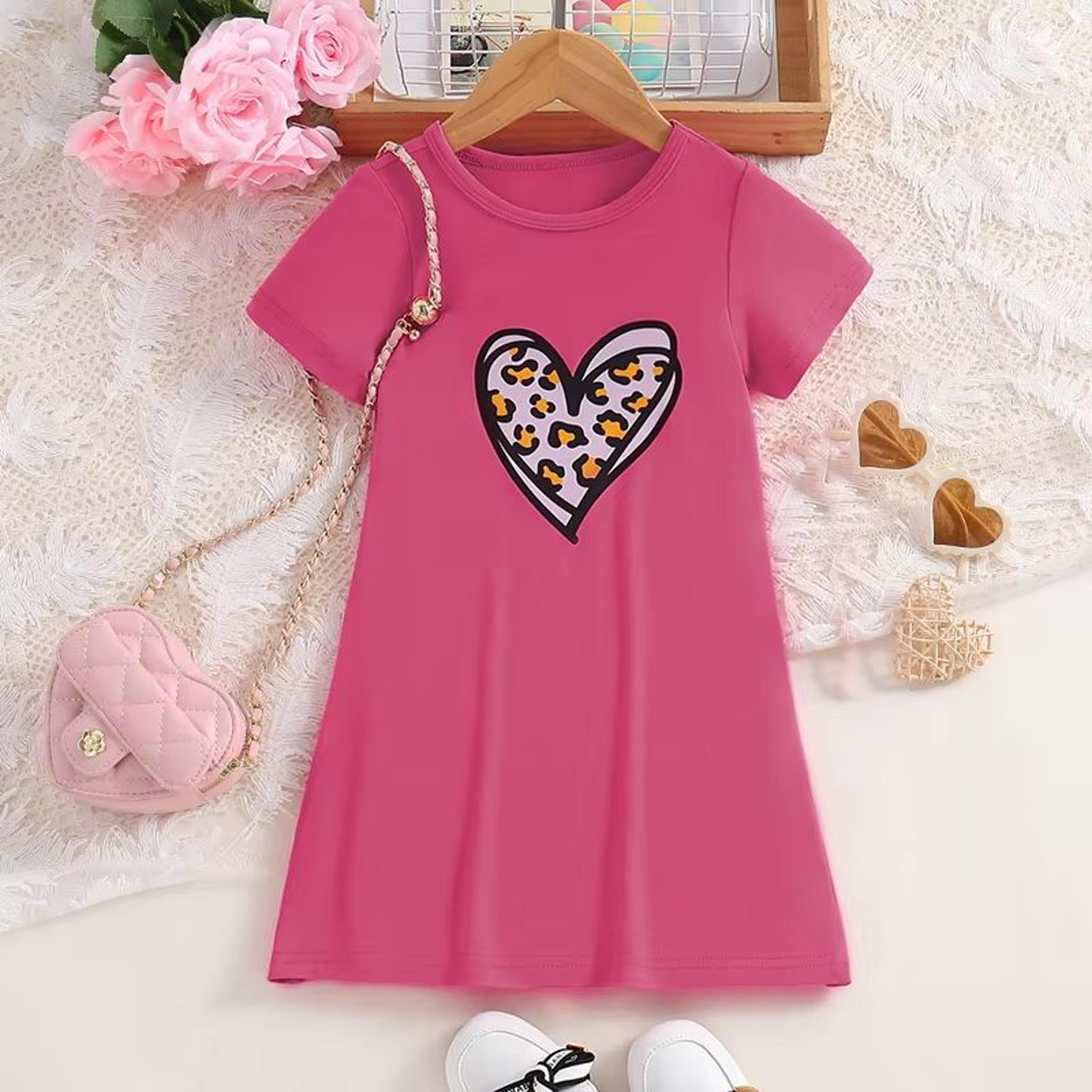 Girls Leopard Print Dress Casual Summer Girls Knitted Dress Short Sleeve Kids Summer Dress 1