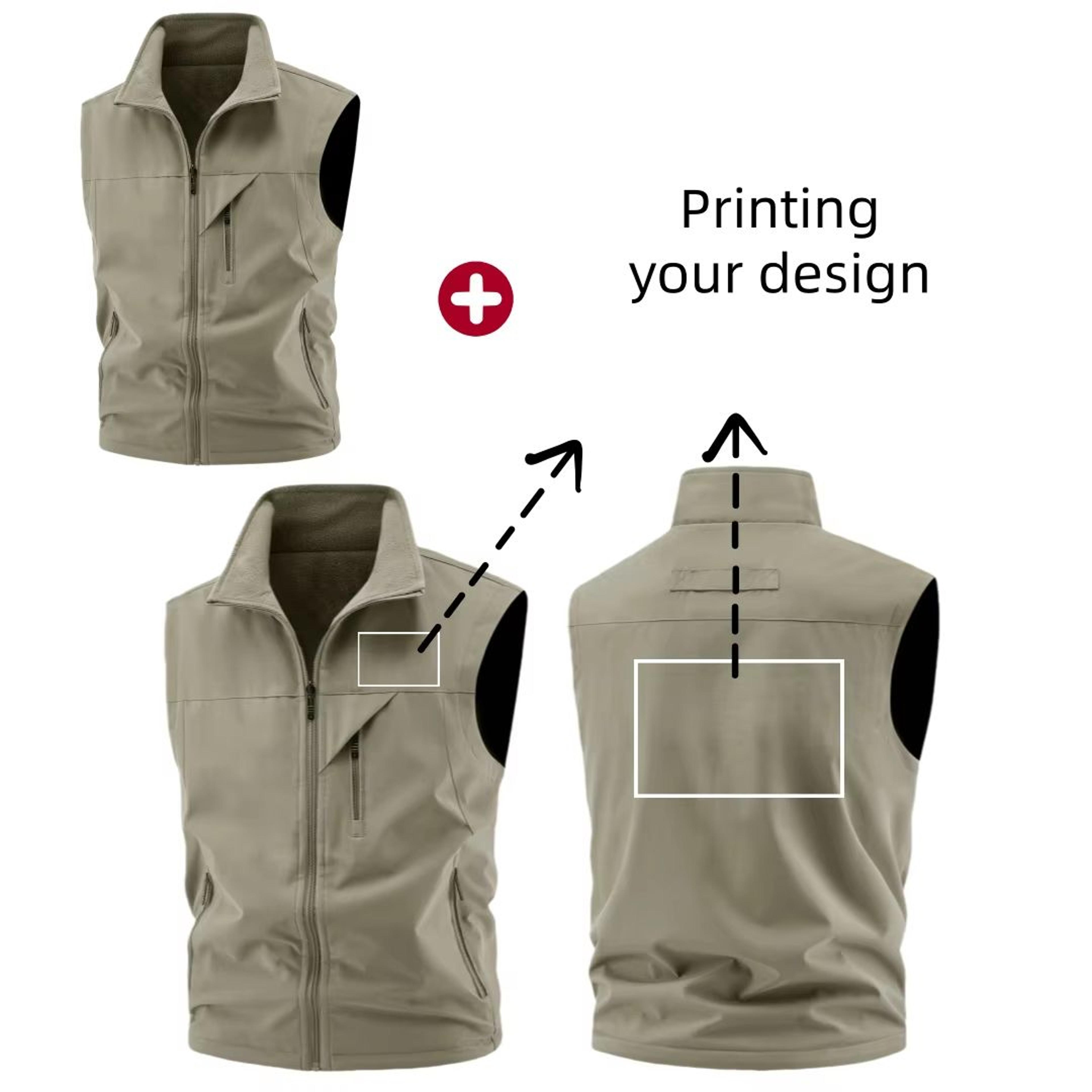 Mens Fleece Tactical Vest Warm Outdoor Hunting Fishing Vest Multi Pocket Military Waistcoat 4