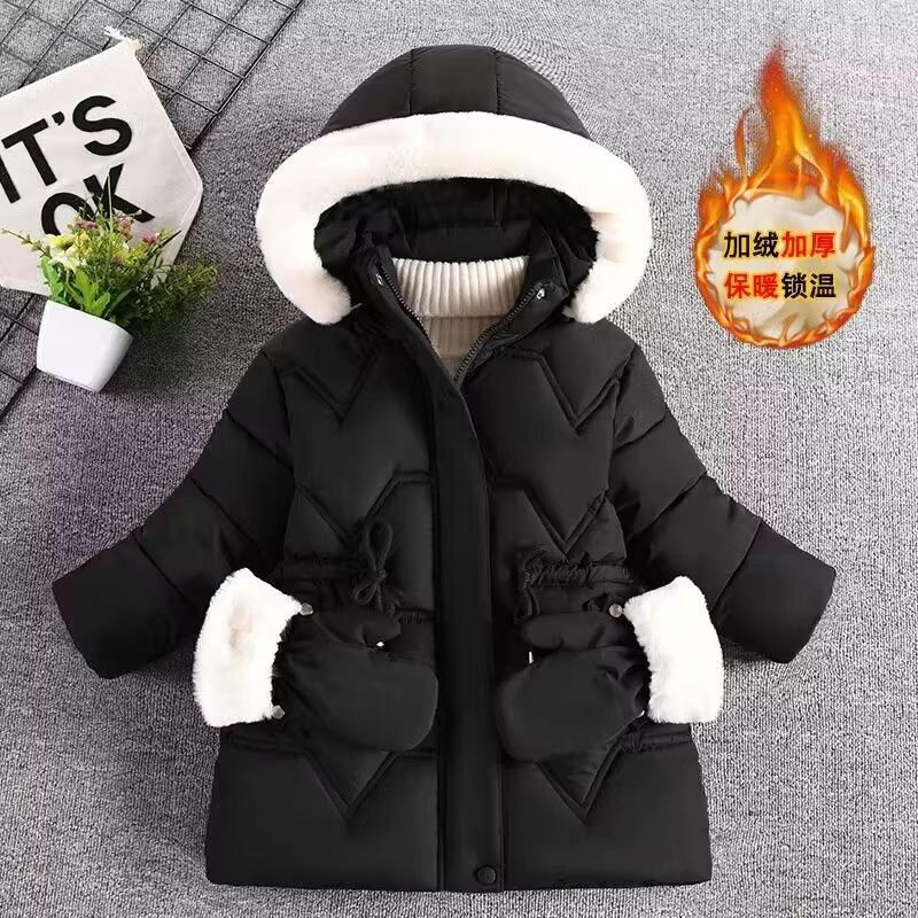 Girls Princess Hooded Winter Coat Warm Kids Hooded Jacket Fashion Outerwear For Ages 38 5