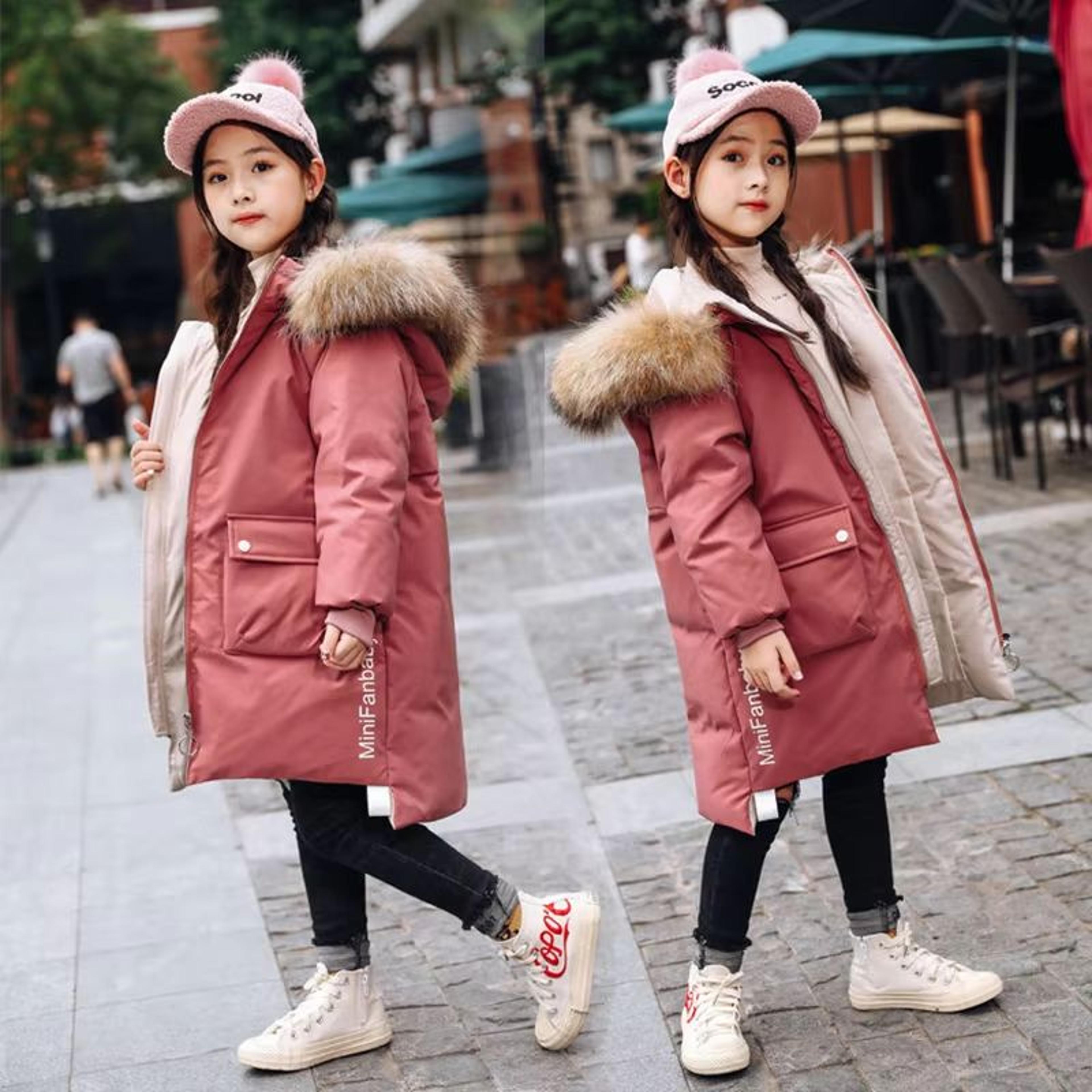 FrostBelle Girls Winter Parka Coat Faux Fur Hooded Girls Winter Jacket Long Warm Teen Girls Fur Col 1