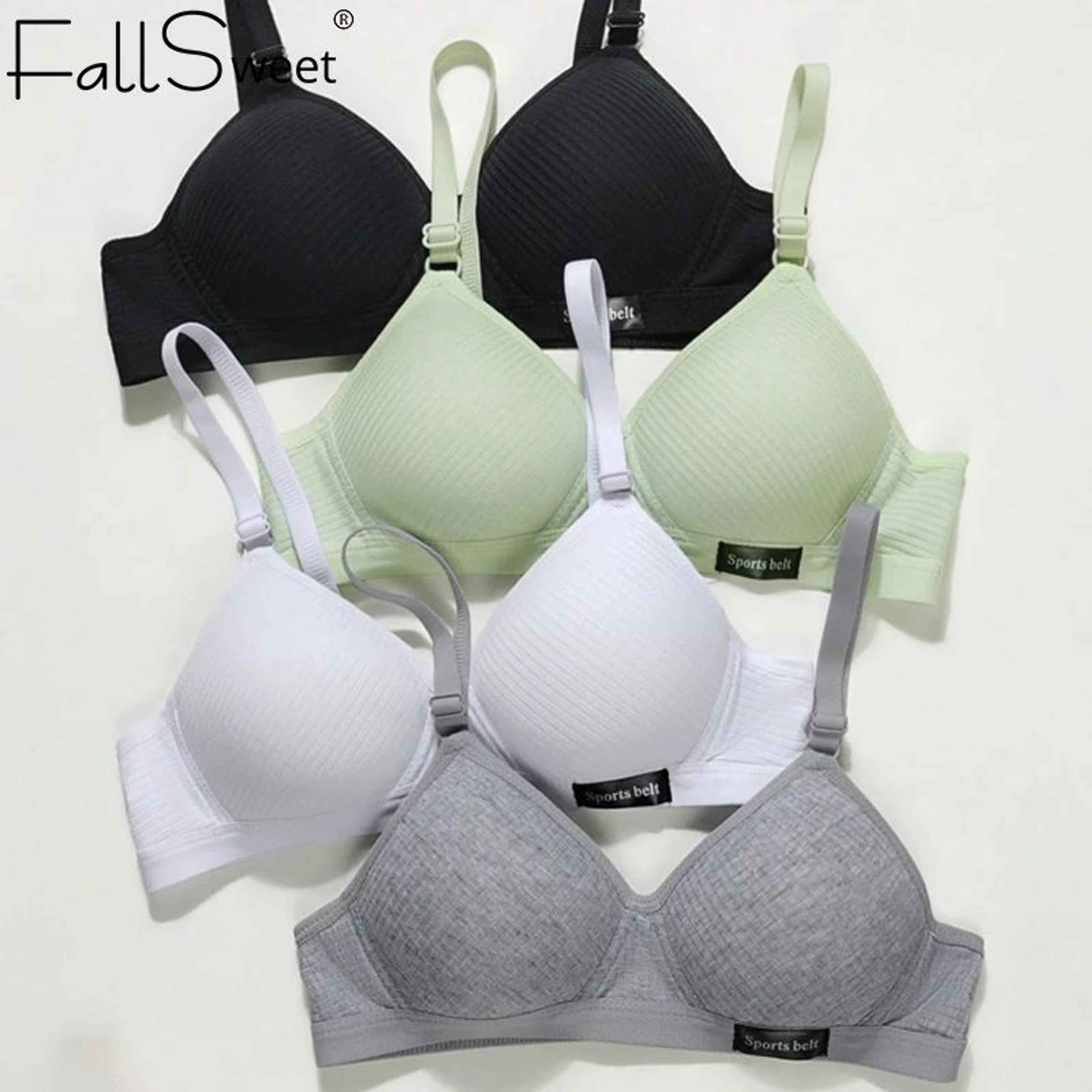 fallsweet comfort v-neck wireless bra for women seamless teen girls bra soft support seamless comfort bra