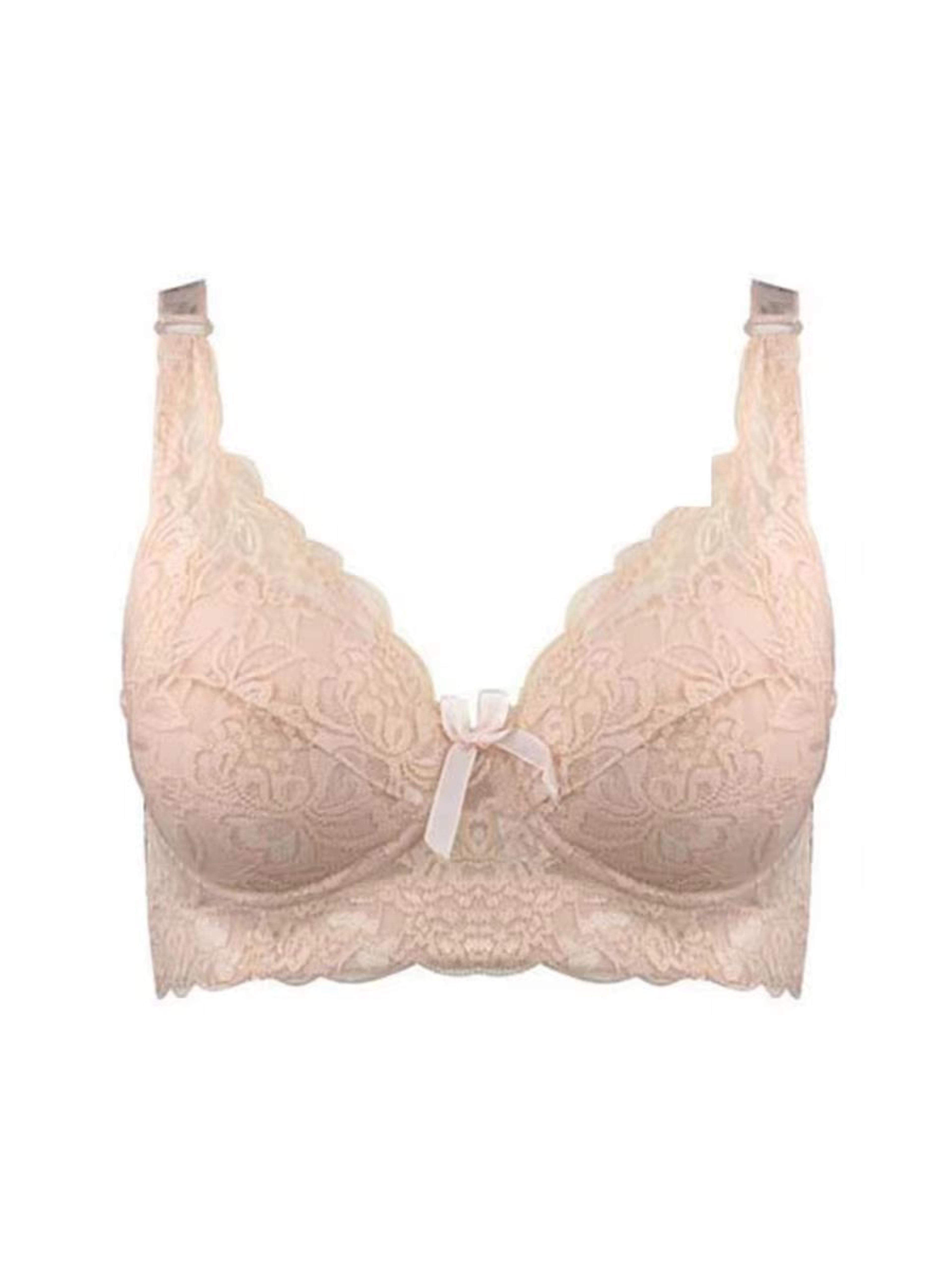 Plus Size Wireless Lace Bra Full Coverage Thin Cup Adjustable Bra Soft Comfort Bra For B C D Cups 9