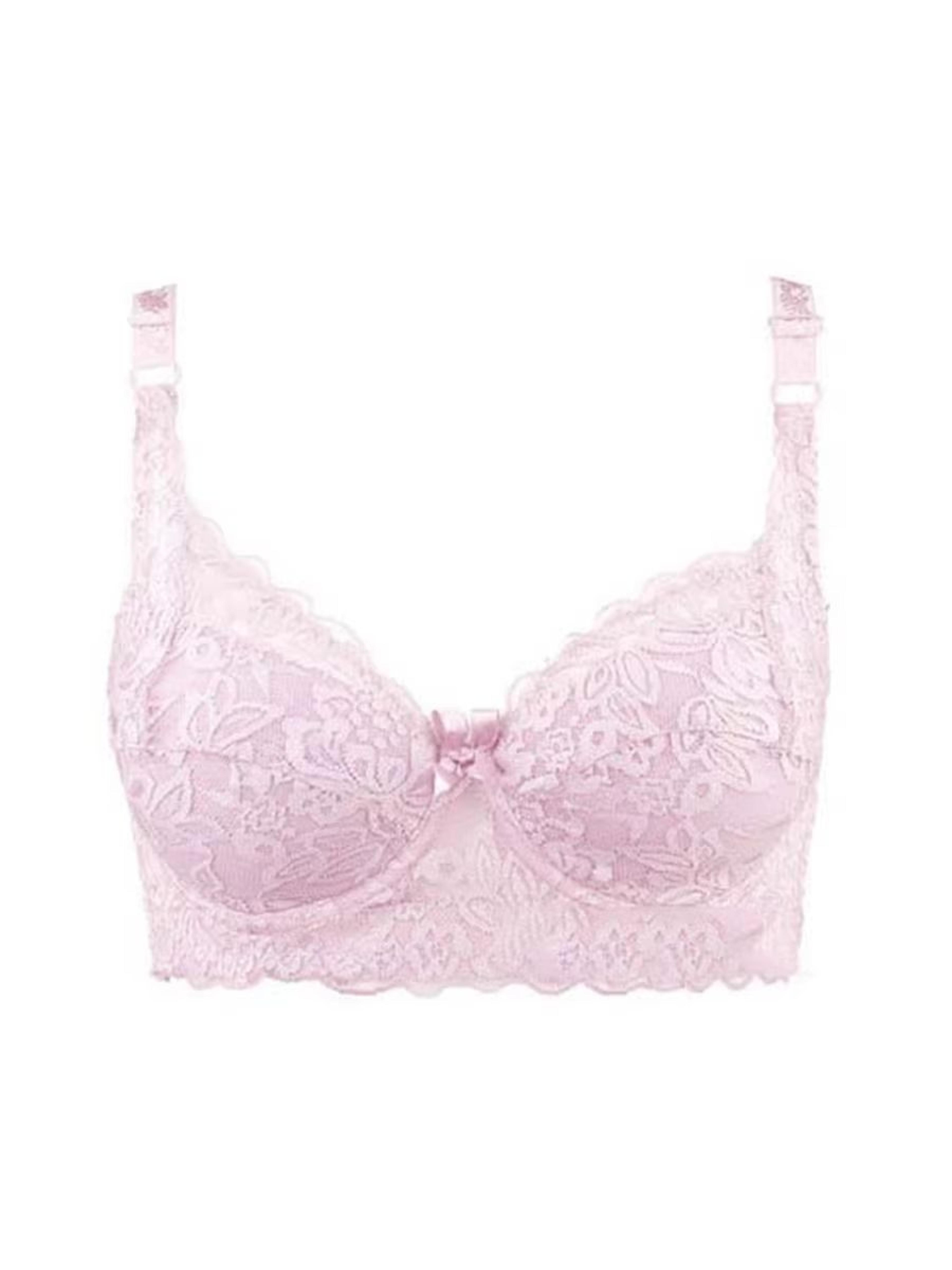 Plus Size Wireless Lace Bra Full Coverage Thin Cup Adjustable Bra Soft Comfort Bra For B C D Cups 11