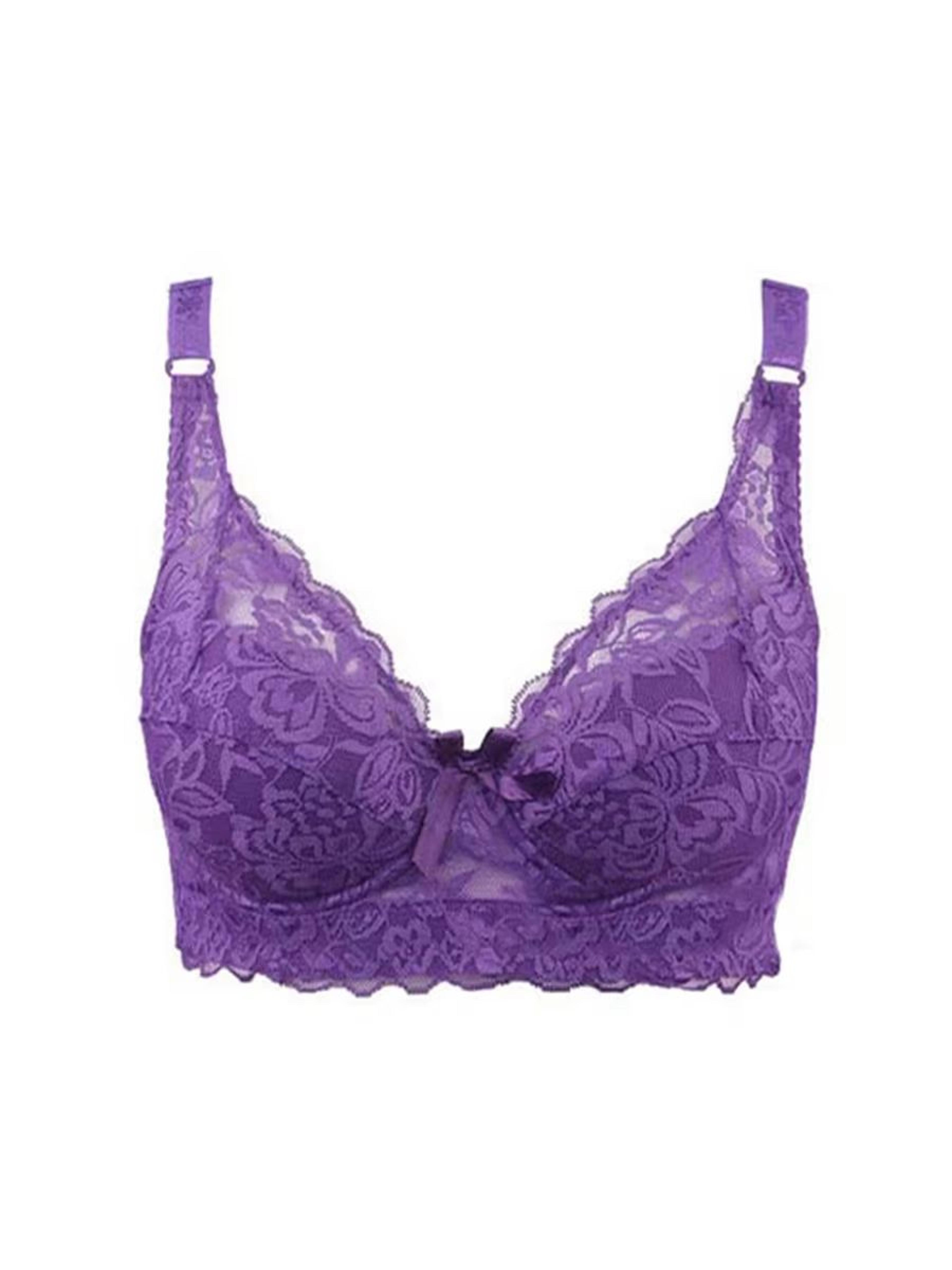 Plus Size Wireless Lace Bra Full Coverage Thin Cup Adjustable Bra Soft Comfort Bra For B C D Cups 12