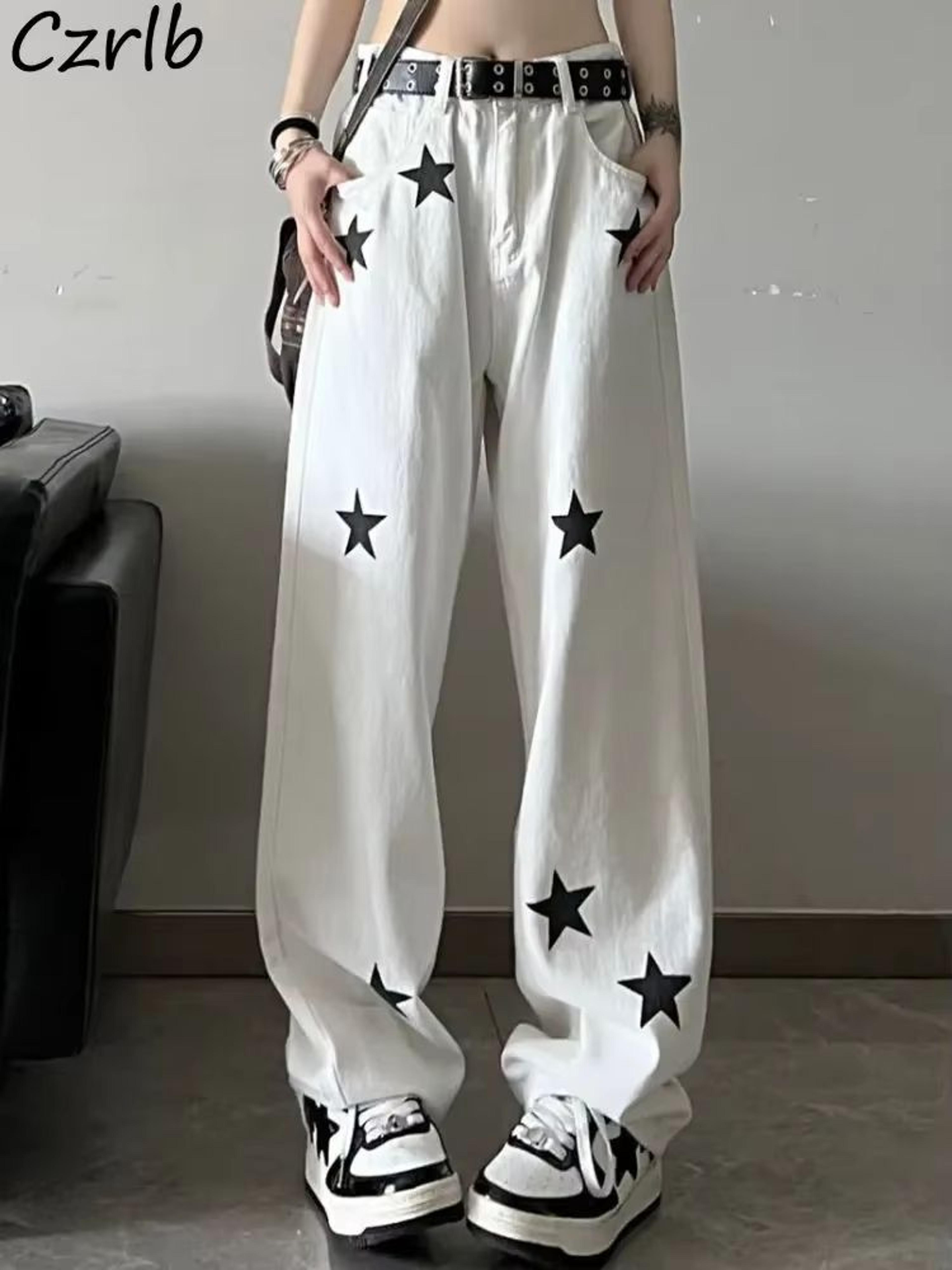Y2K Wide Leg Baggy Jeans Women High Waisted Harajuku Streetwear Jeans Vintage Y2K Baggy Jeans 1