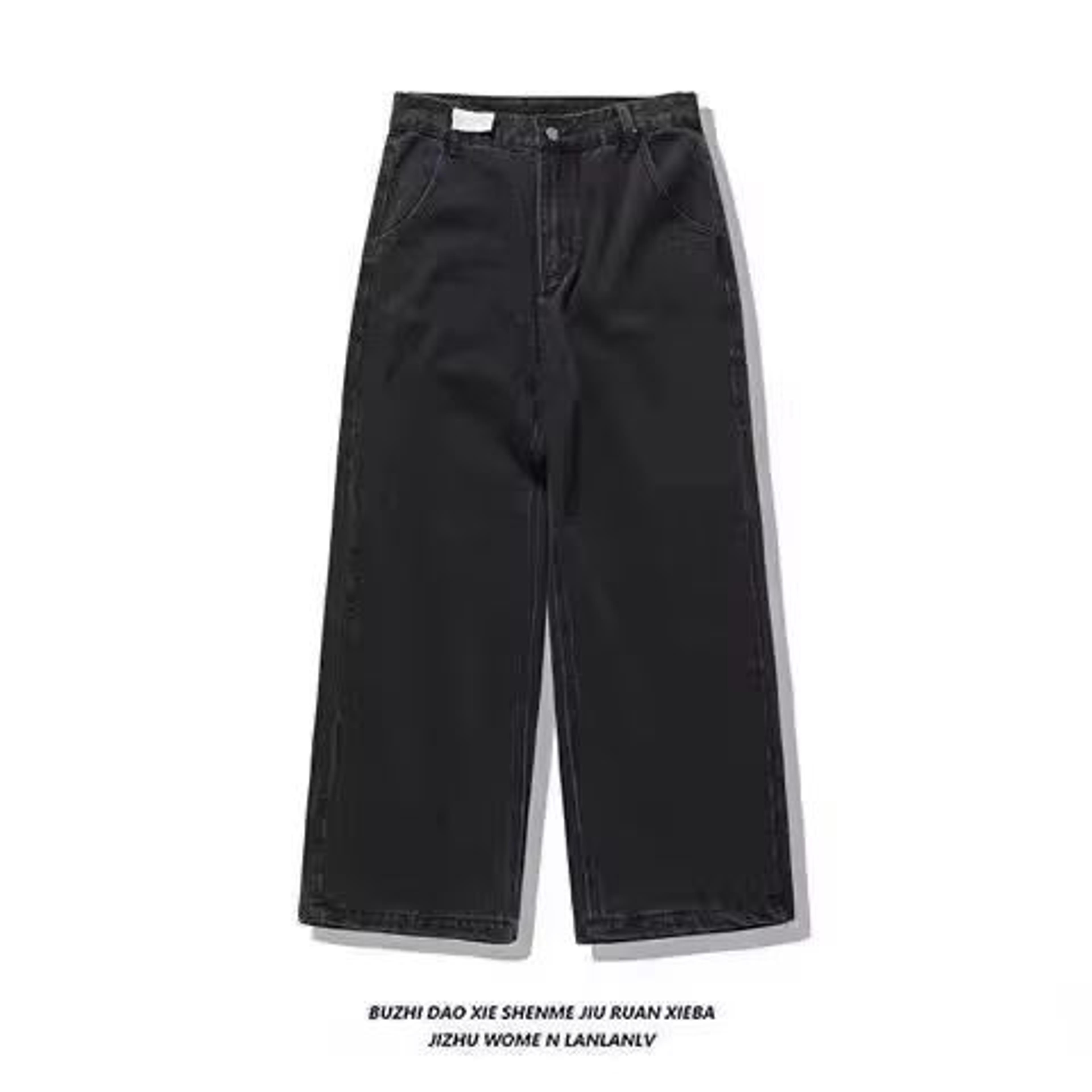 Vintage Y2K Totem Print Baggy Jeans High Waist Wide Leg Streetwear Jeans Retro Hip Hop Loose Denim  6