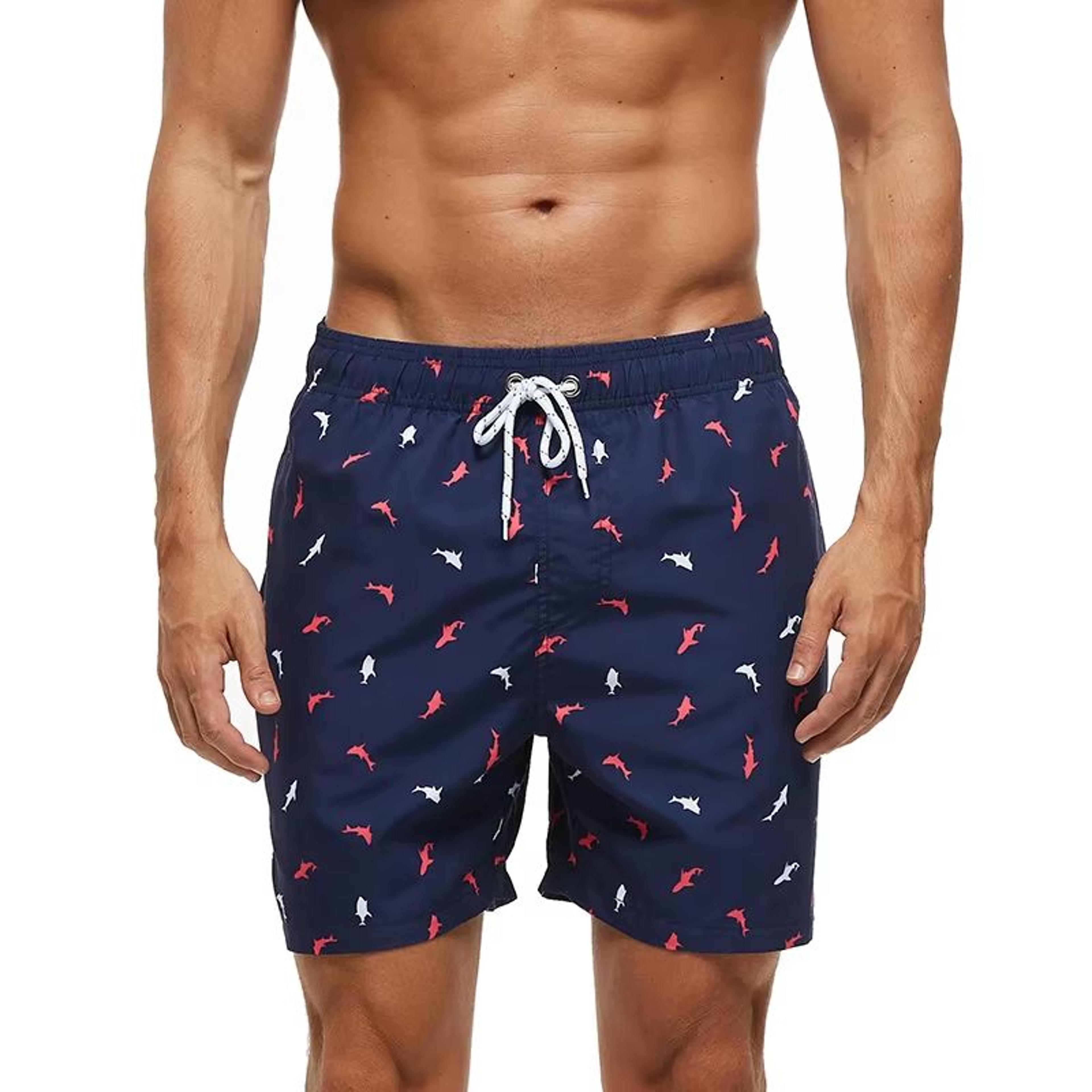 DATIFER Mens Beach Print Swim Shorts  Quick Dry Surf Swim Trunks With Pockets 12