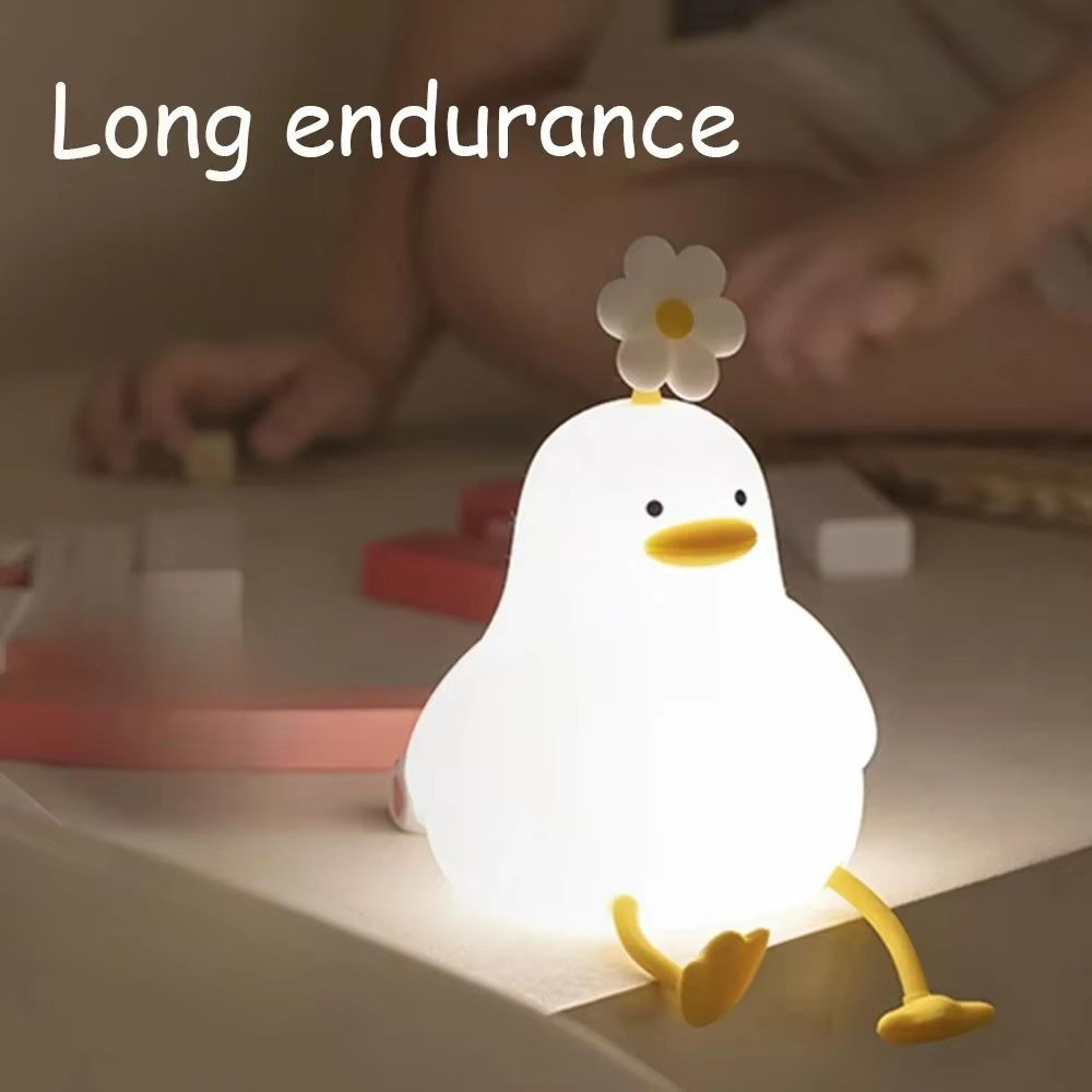 sleepy duck usb rechargeable silicone night light cute touch led bedside lamp