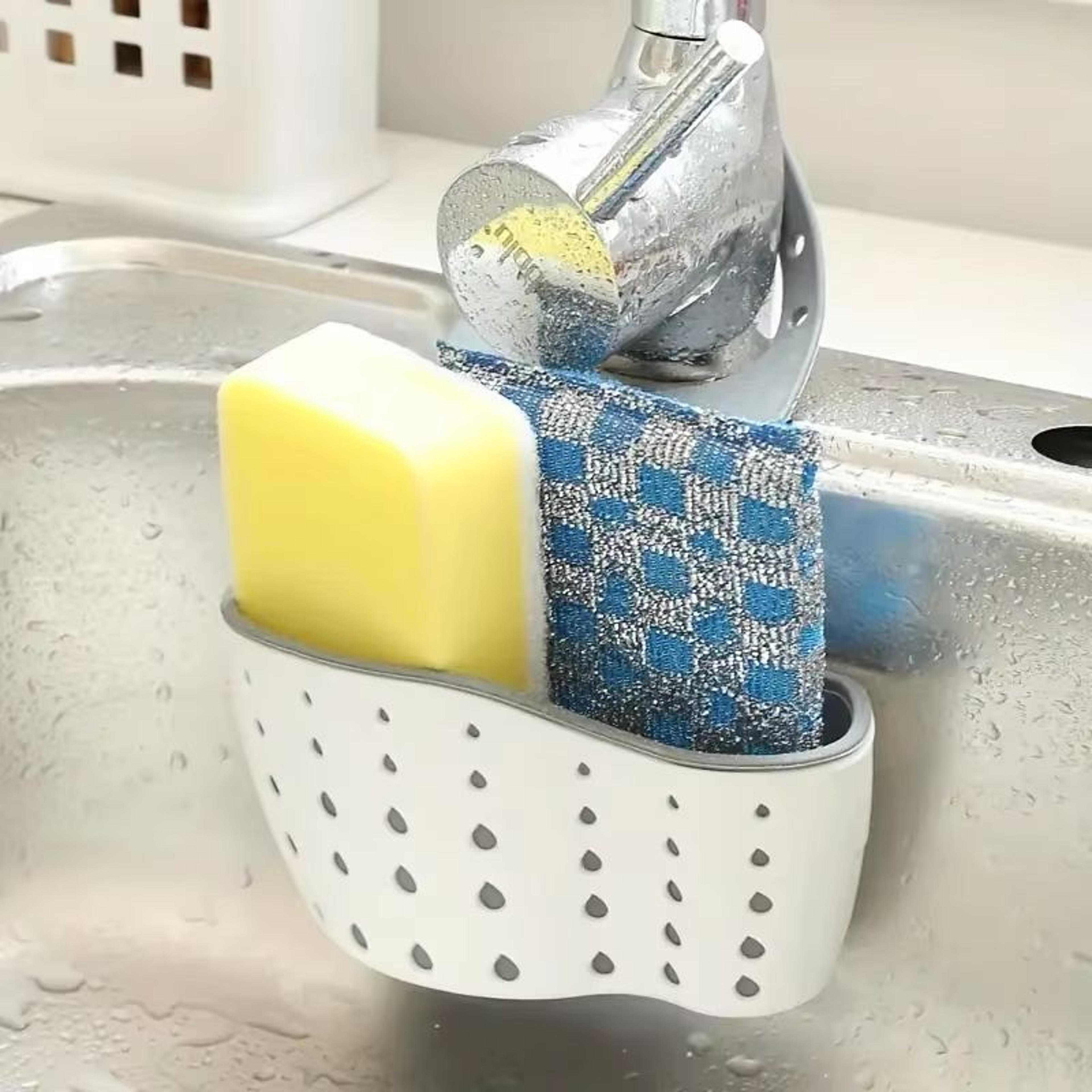 Adjustable Sink Hanging Basket Faucet Mounted Sponge Holder Draining Organizer For Kitchen  Bathroo 4