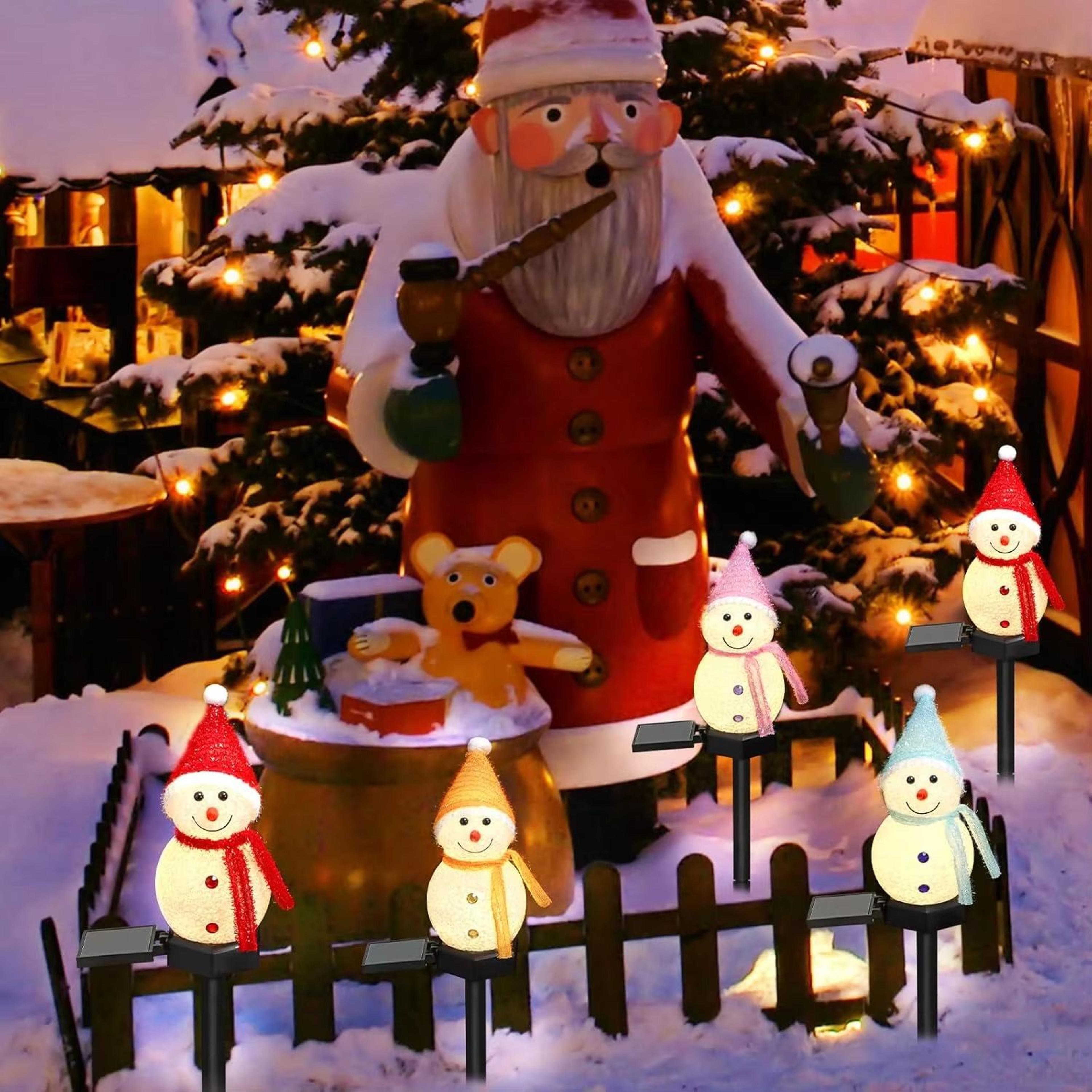 Solar Snowman Pathway Stake Light  Waterproof Solar Snowman Pathway Lights For Christmas Yard Decor 3