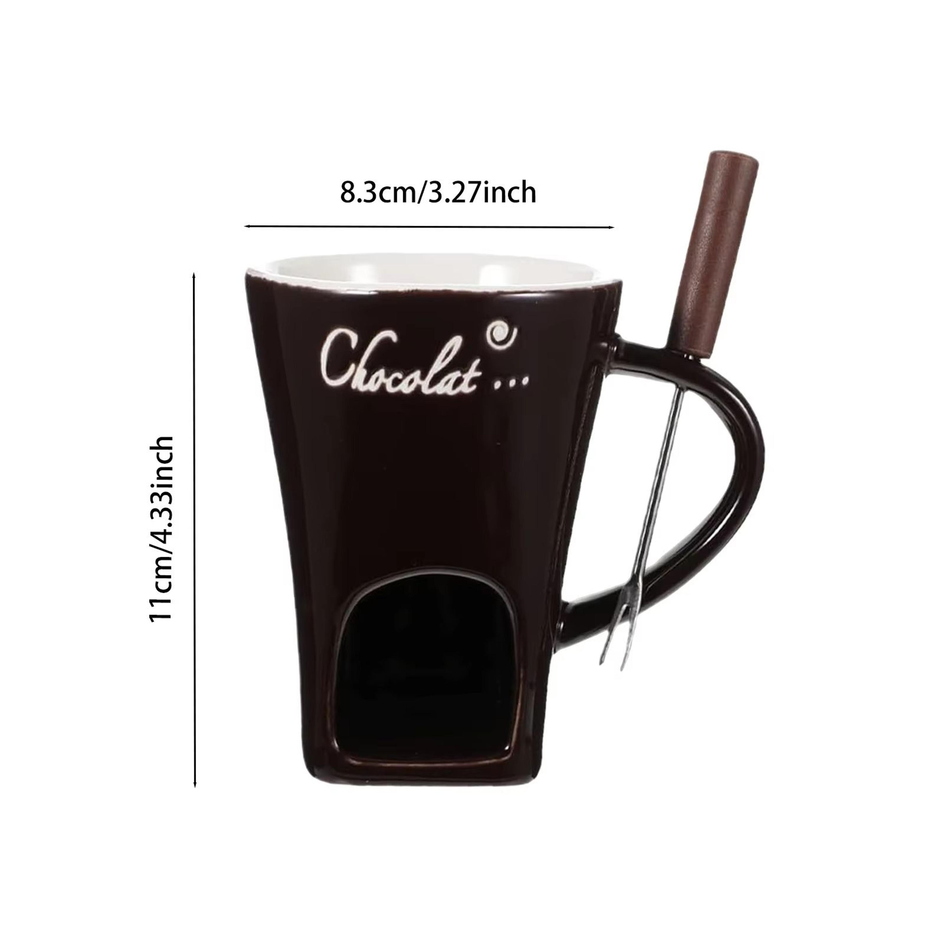 Personal Mini Fondue Mug Set Chocolate Cheese Butter Warmer 8