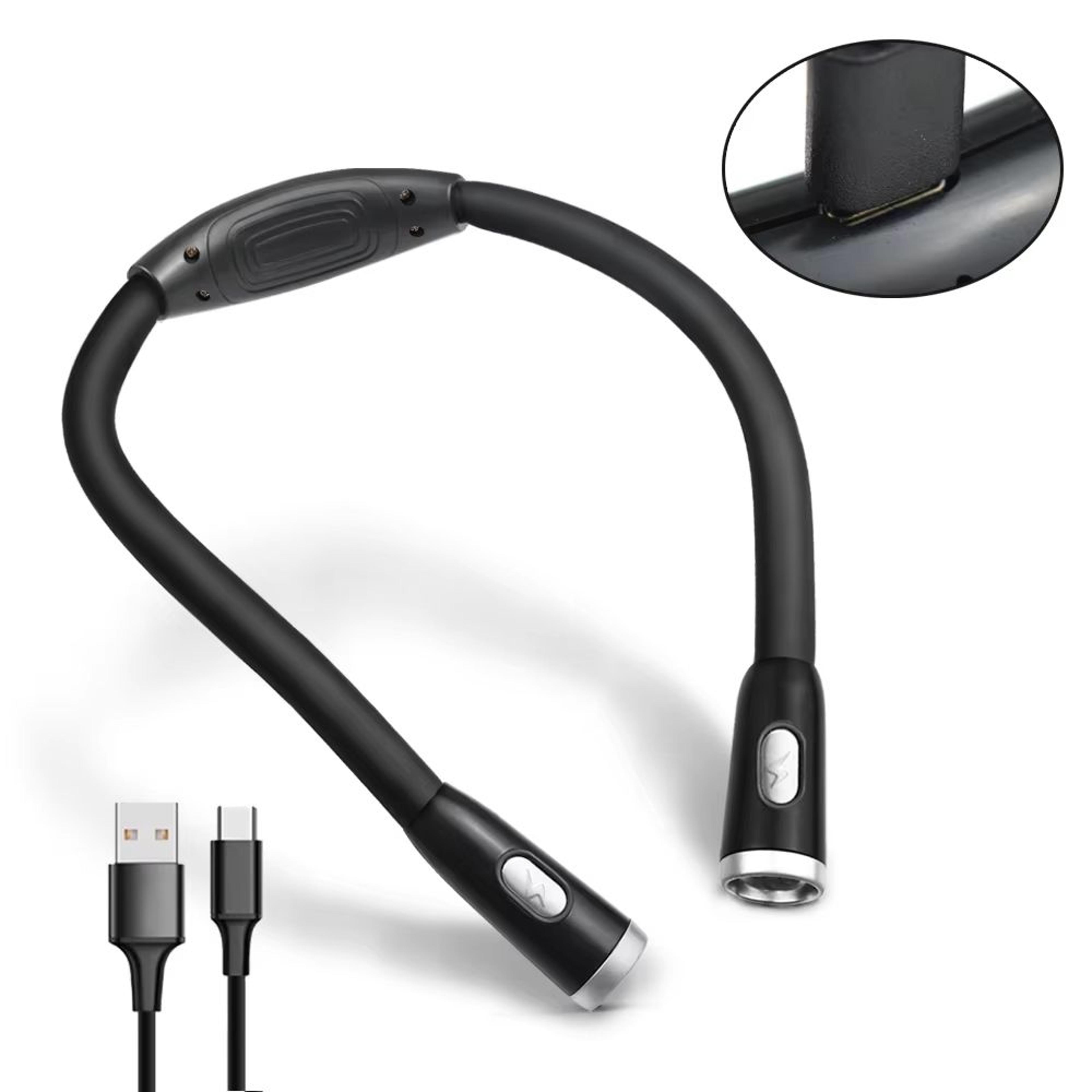 USB Rechargeable Neck Reading Light Hands Free LED Book Lamp 6