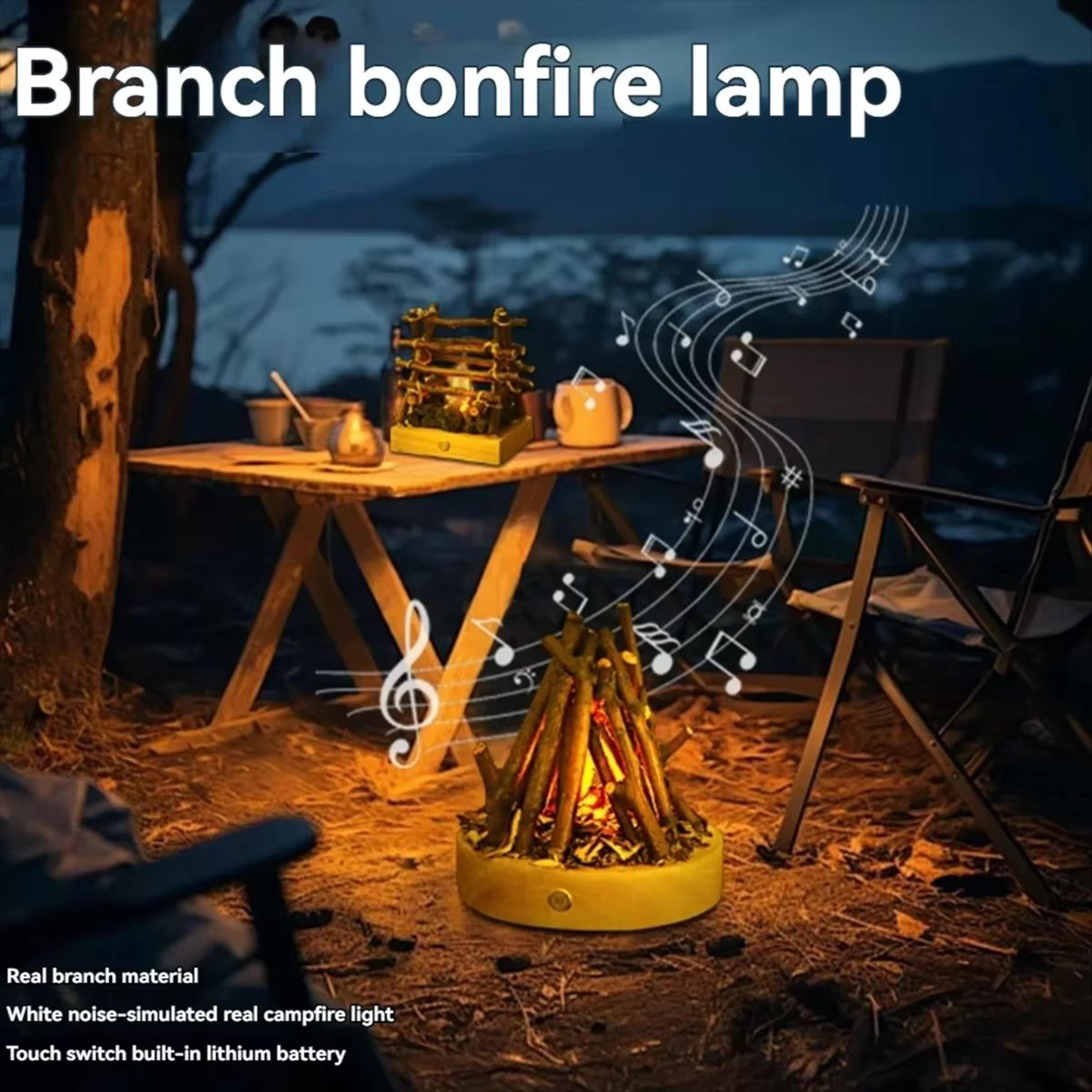USB Rechargeable Flameless Bonfire Night Light 3 Mode Ambient Fire Lamp 2